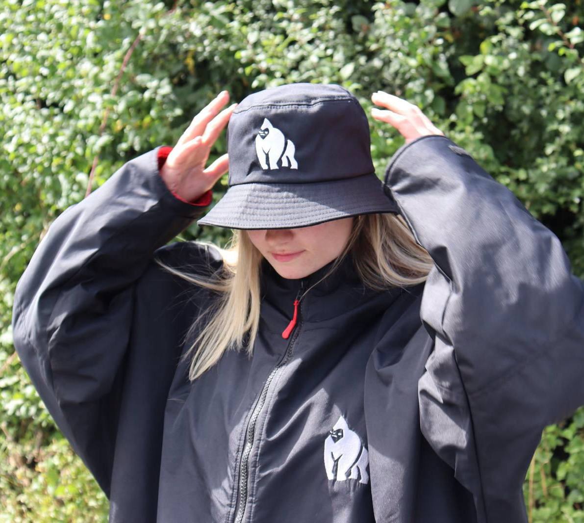 Gorilla Cotton Bucket Hat - Black