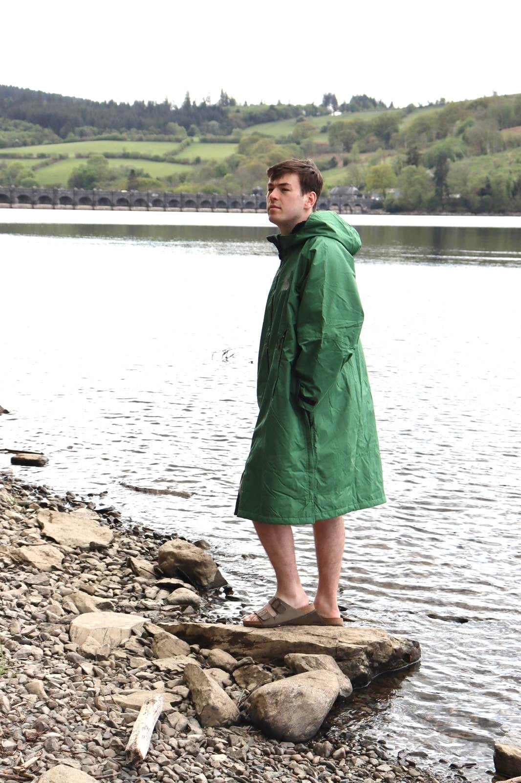 Full Zip ECO Recycled Waterproof Dry Changing Robe - Green - Adult (S, M, L & XL)