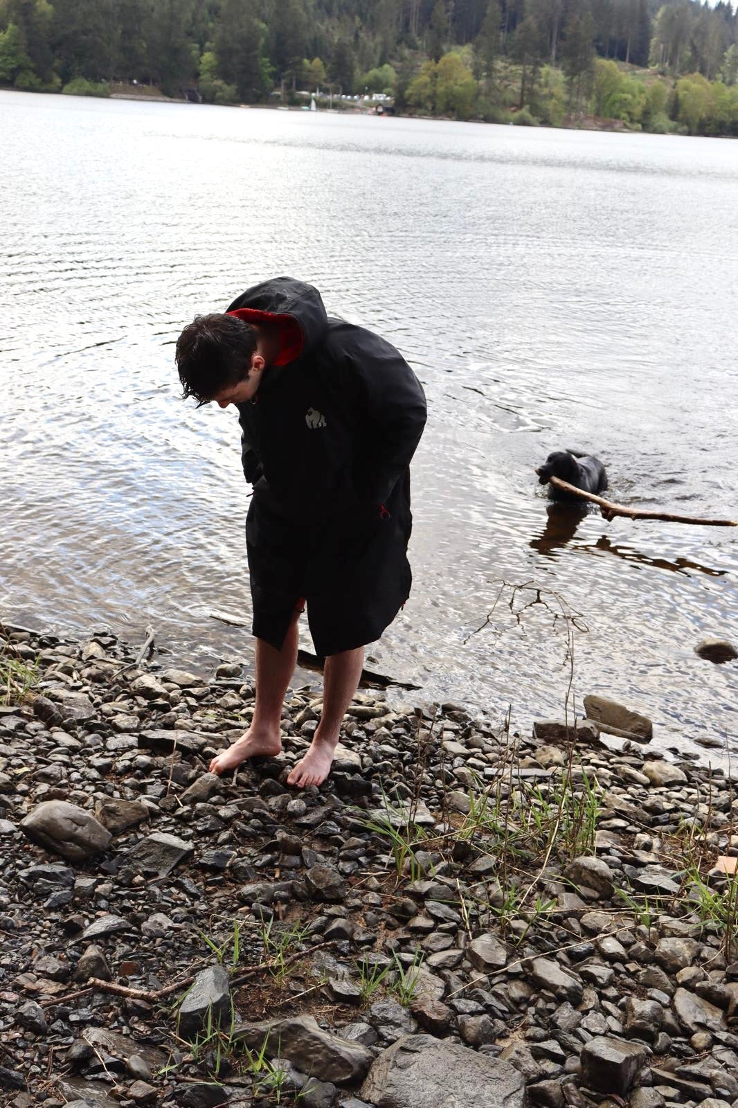 Full Zip ECO Recycled Waterproof Dry Changing Robe - Black - Adult  (S, M, L & XL)