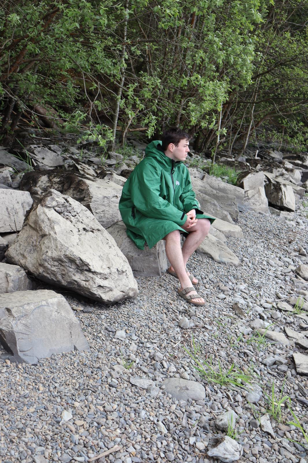 Full Zip ECO Recycled Waterproof Dry Changing Robe - Green - Adult (S, M, L & XL)
