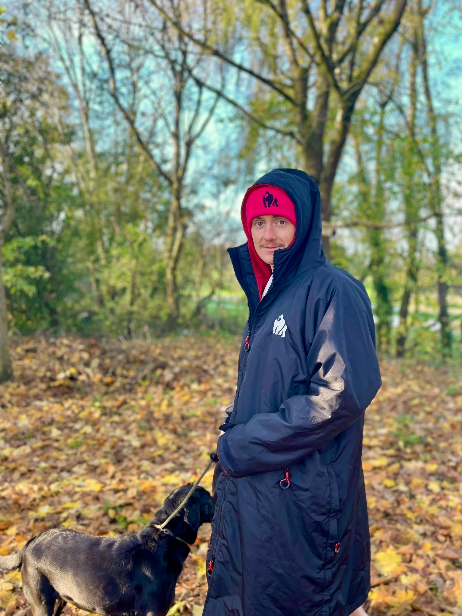 Full Zip ECO Recycled Waterproof Dry Changing Robe - Black - Adult  (S, M, L & XL)