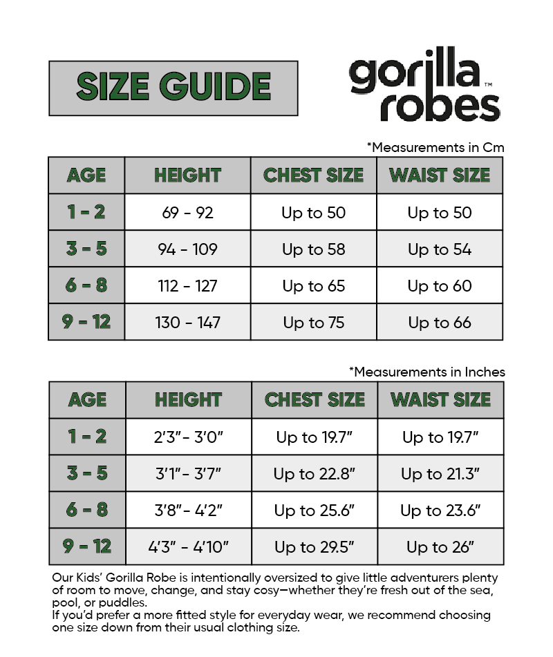 Full Zip ECO Waterproof Dry Changing Robe - Kids - Green (age 1 to 12)