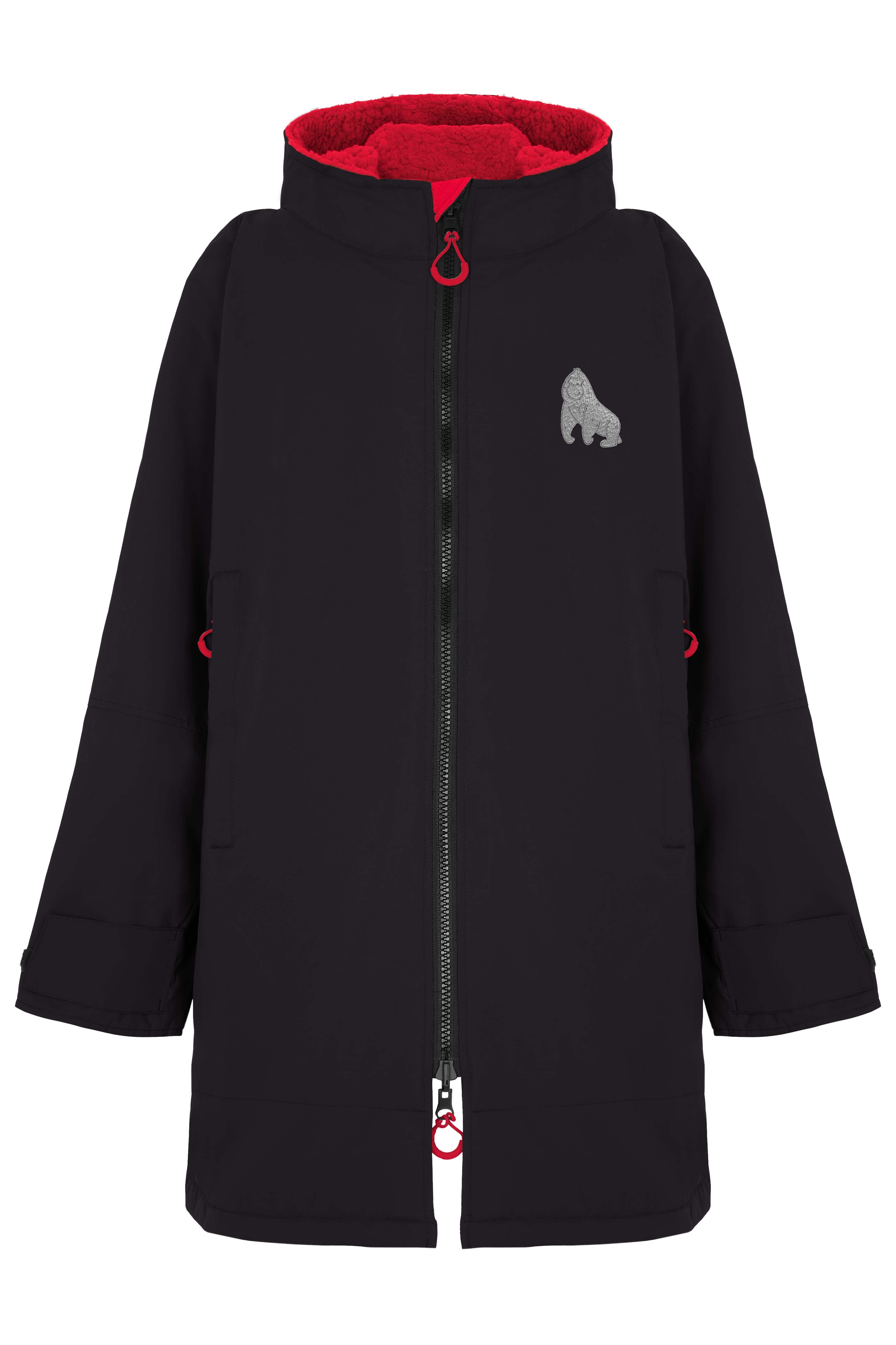 Full Zip ECO Waterproof Dry Changing Robe - Kids - Black (age 1 to 12)