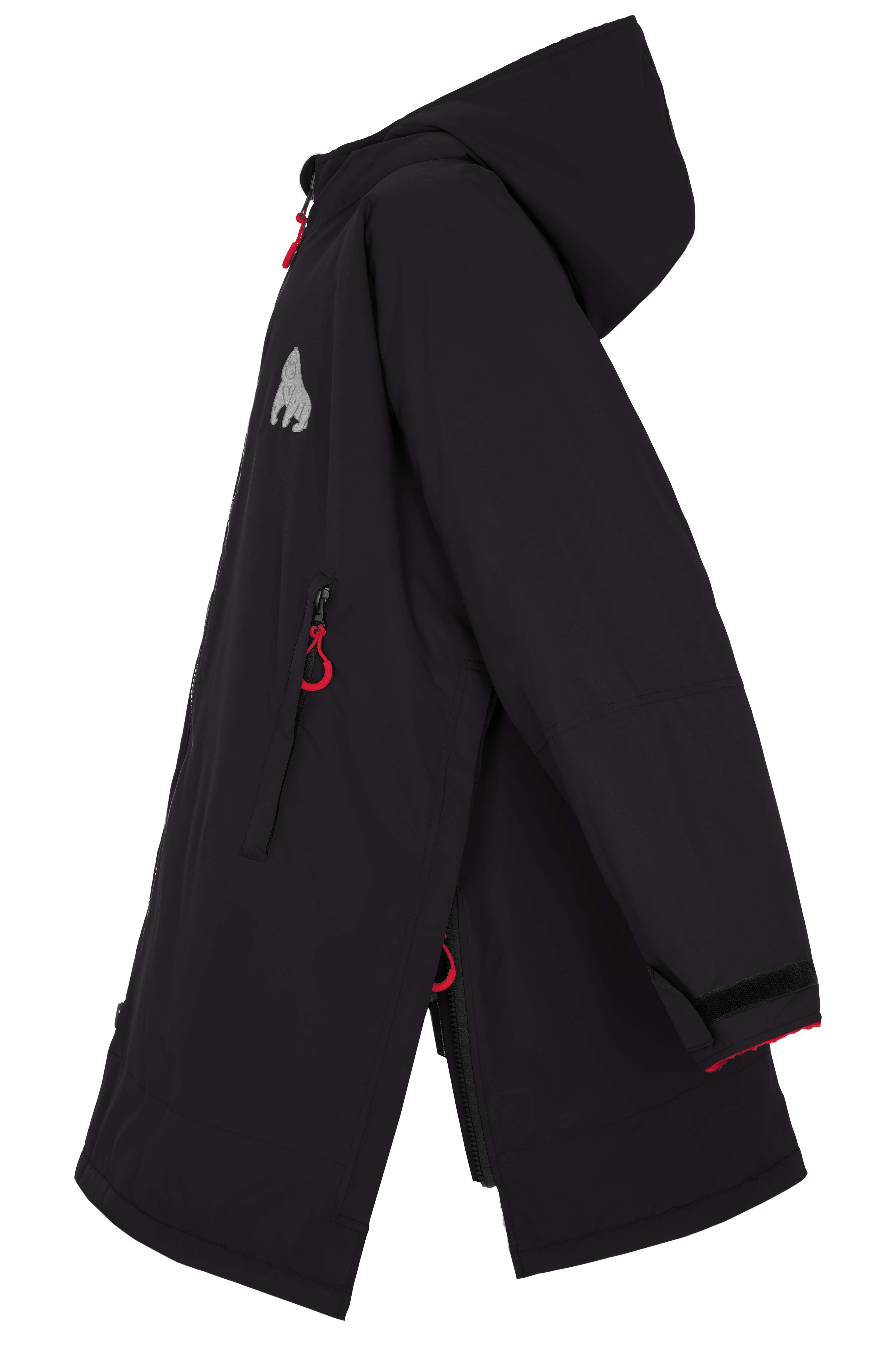 Full Zip ECO Waterproof Dry Changing Robe - Kids - Black (age 1 to 12)