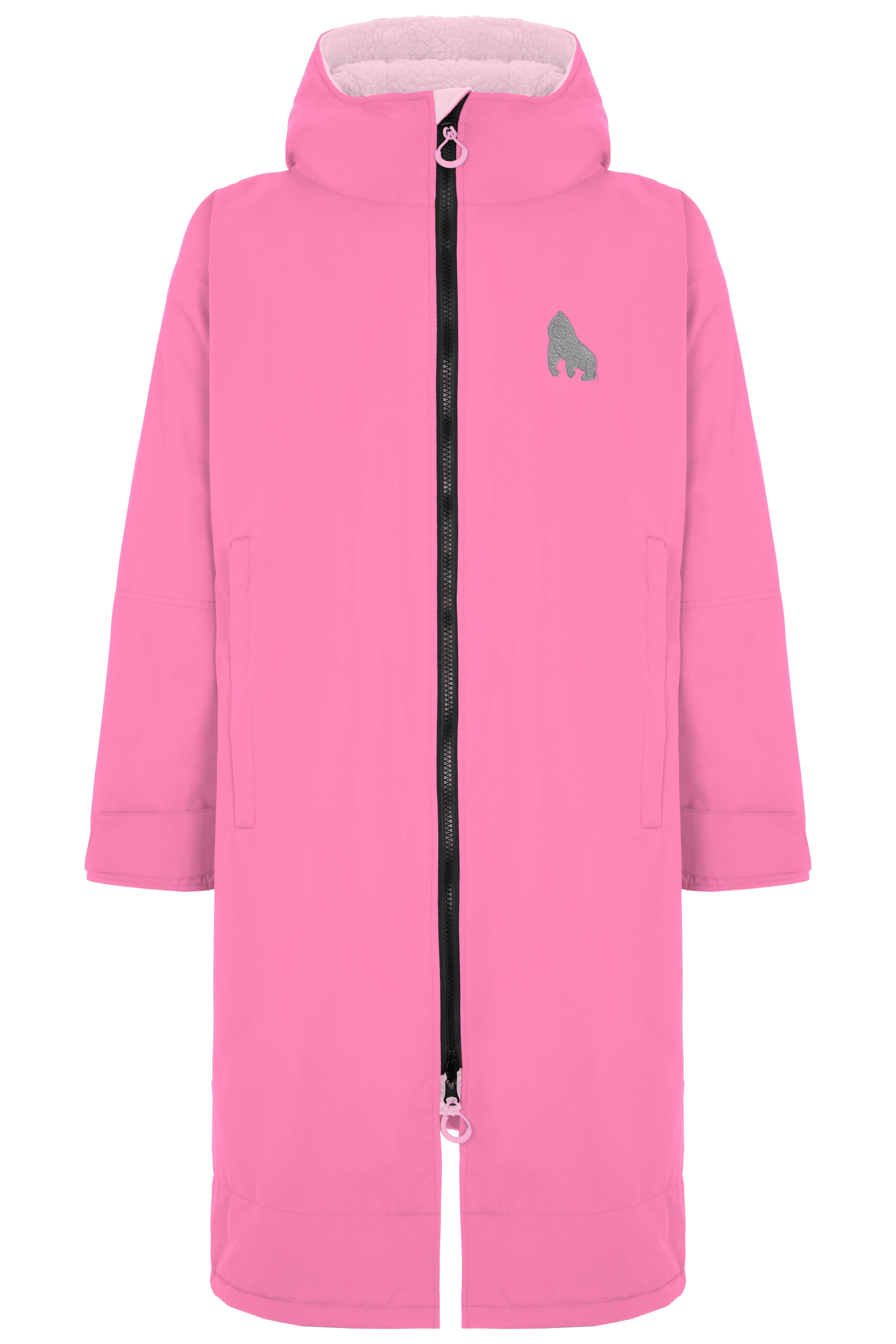 Full Zip ECO Recycled Waterproof Dry Changing Robe - Pink - Adult  (S, M, L & XL)
