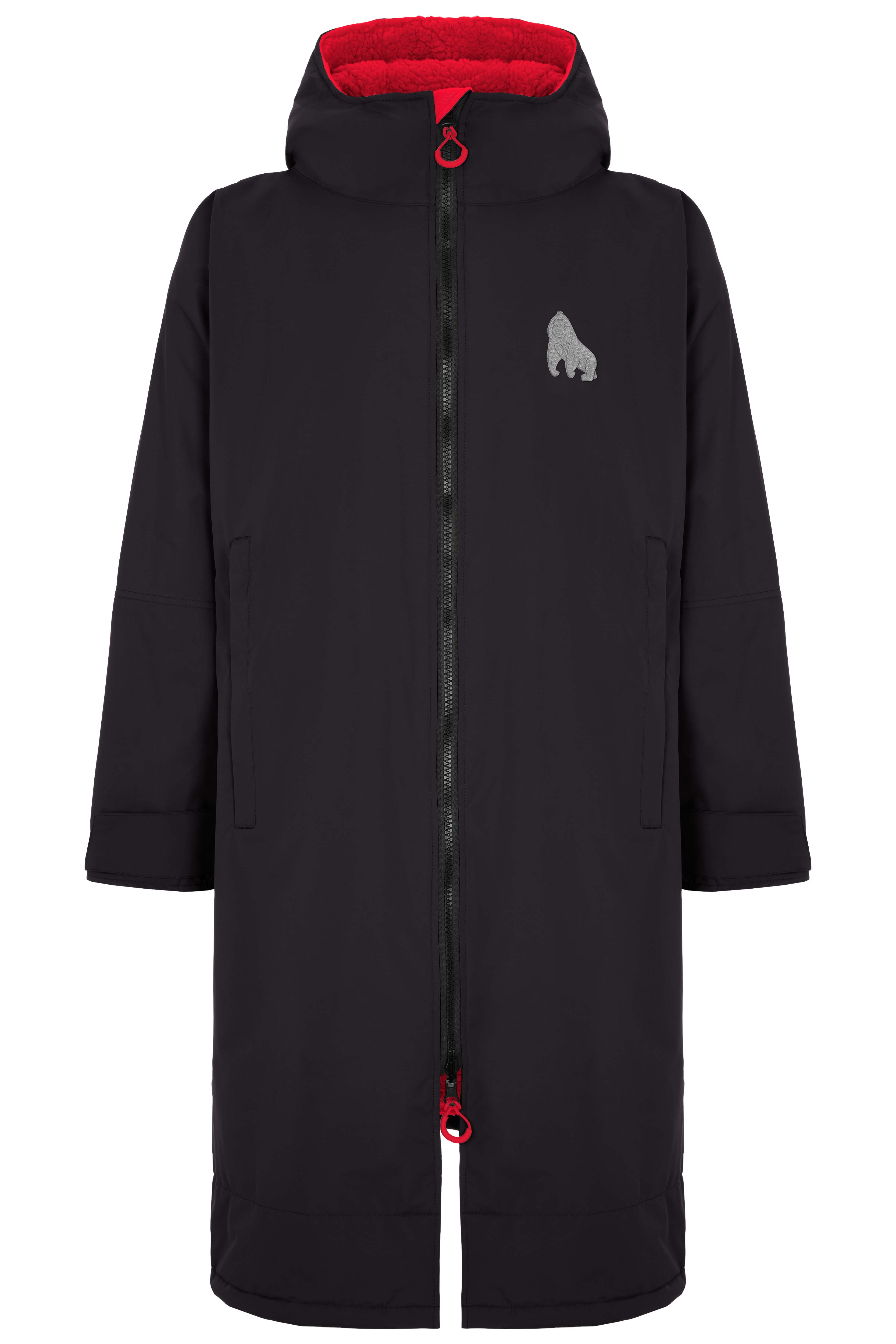 Full Zip ECO Recycled Waterproof Dry Changing Robe - Black - Adult  (S, M, L & XL)