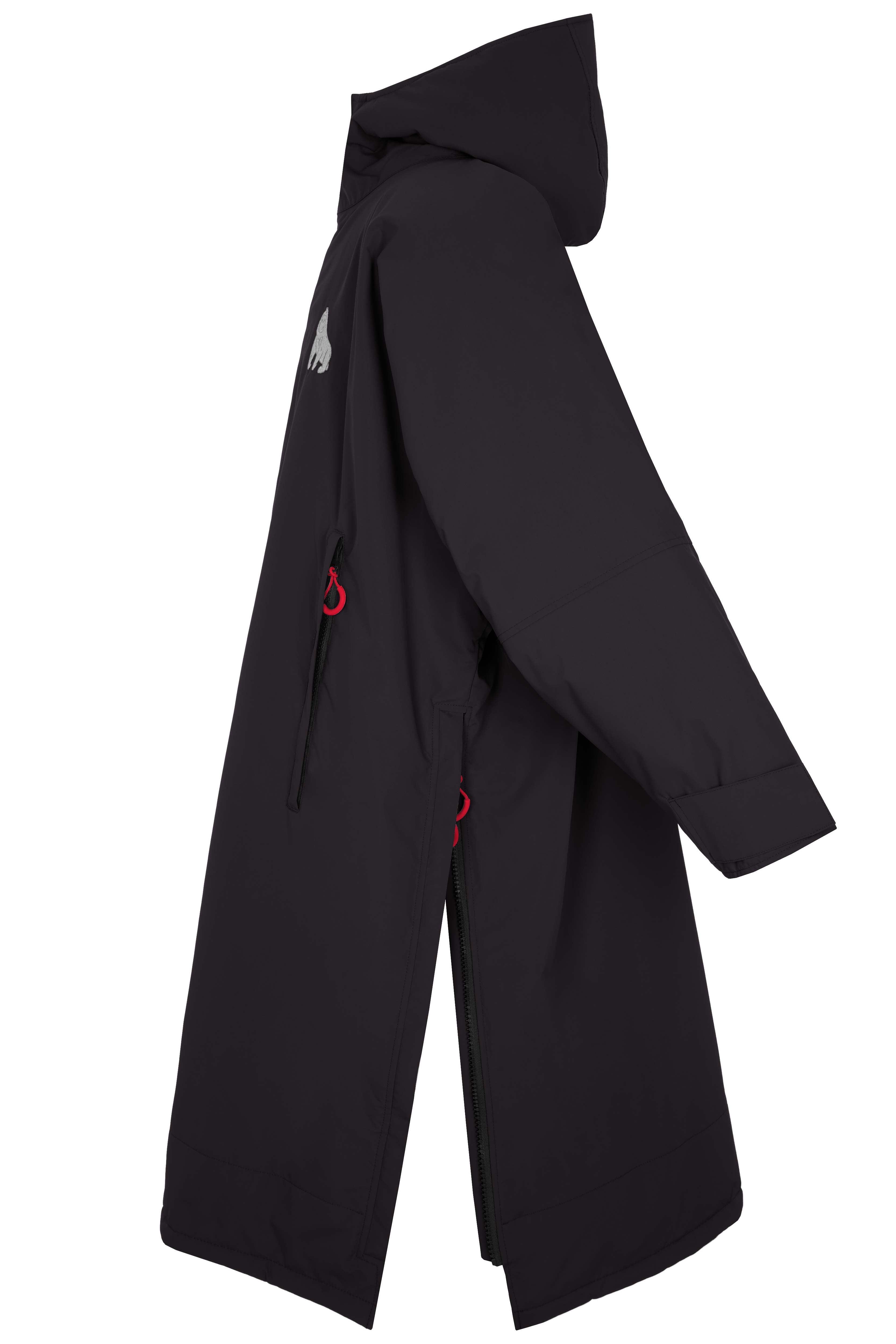 Full Zip ECO Recycled Waterproof Dry Changing Robe - Black - Adult  (S, M, L & XL)