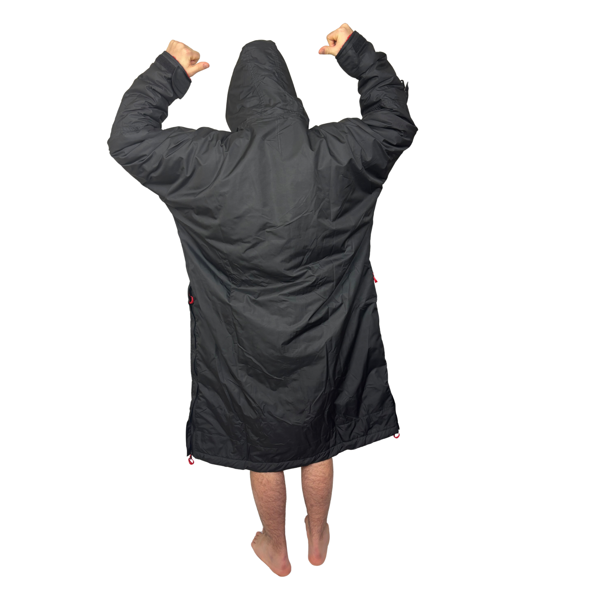Full Zip ECO Recycled Waterproof Dry Changing Robe - Stealth Black - Adult  (S, M, L & XL)