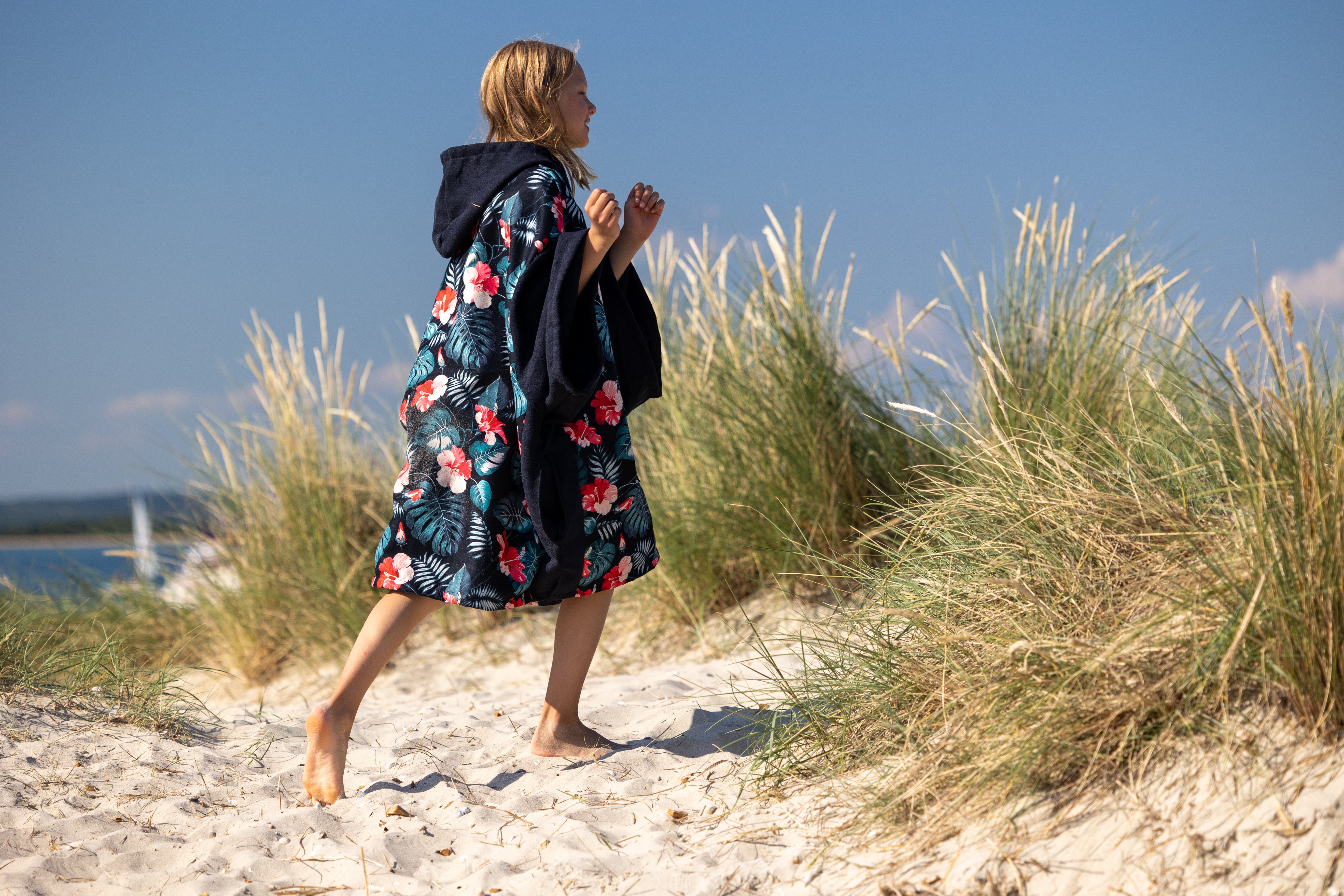 ECO Recycled Changing Robe Poncho Flowers Pattern (S, M, L & XL)