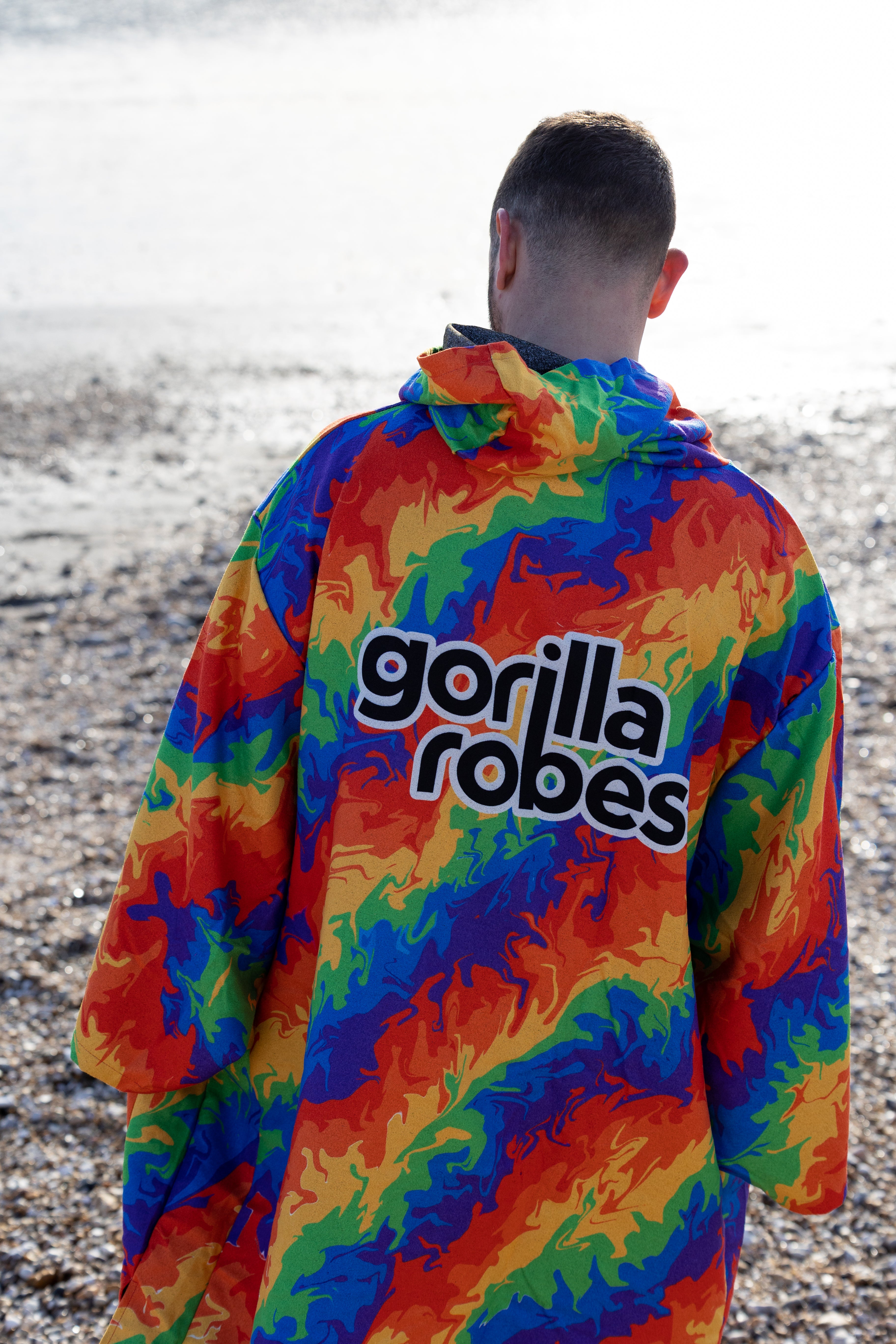 ECO Recycled Changing Robe Poncho Rainbow (M, L & XL)