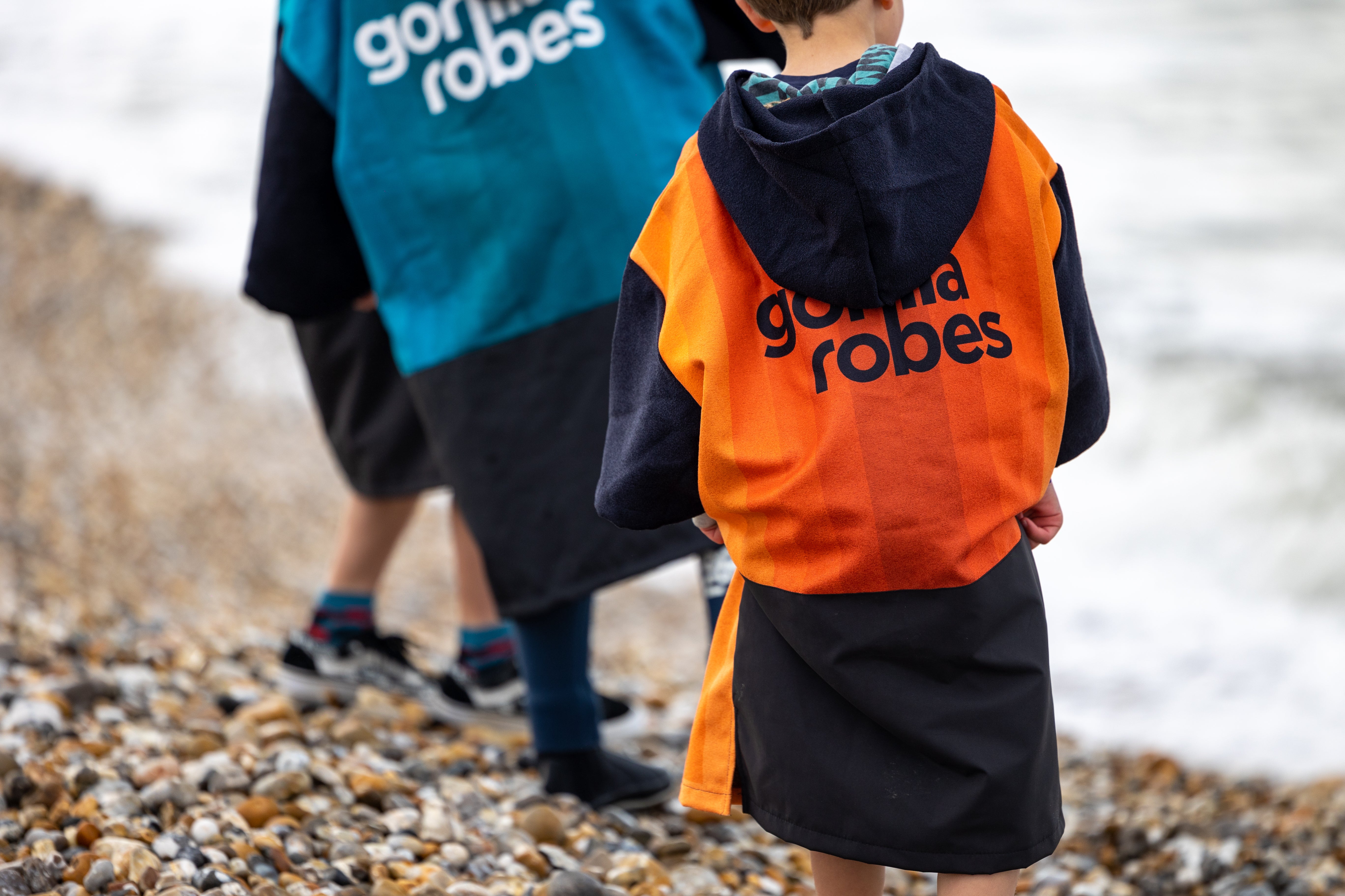 Kids ECO Recycled Changing Robe Poncho Orange (Age 1-12)