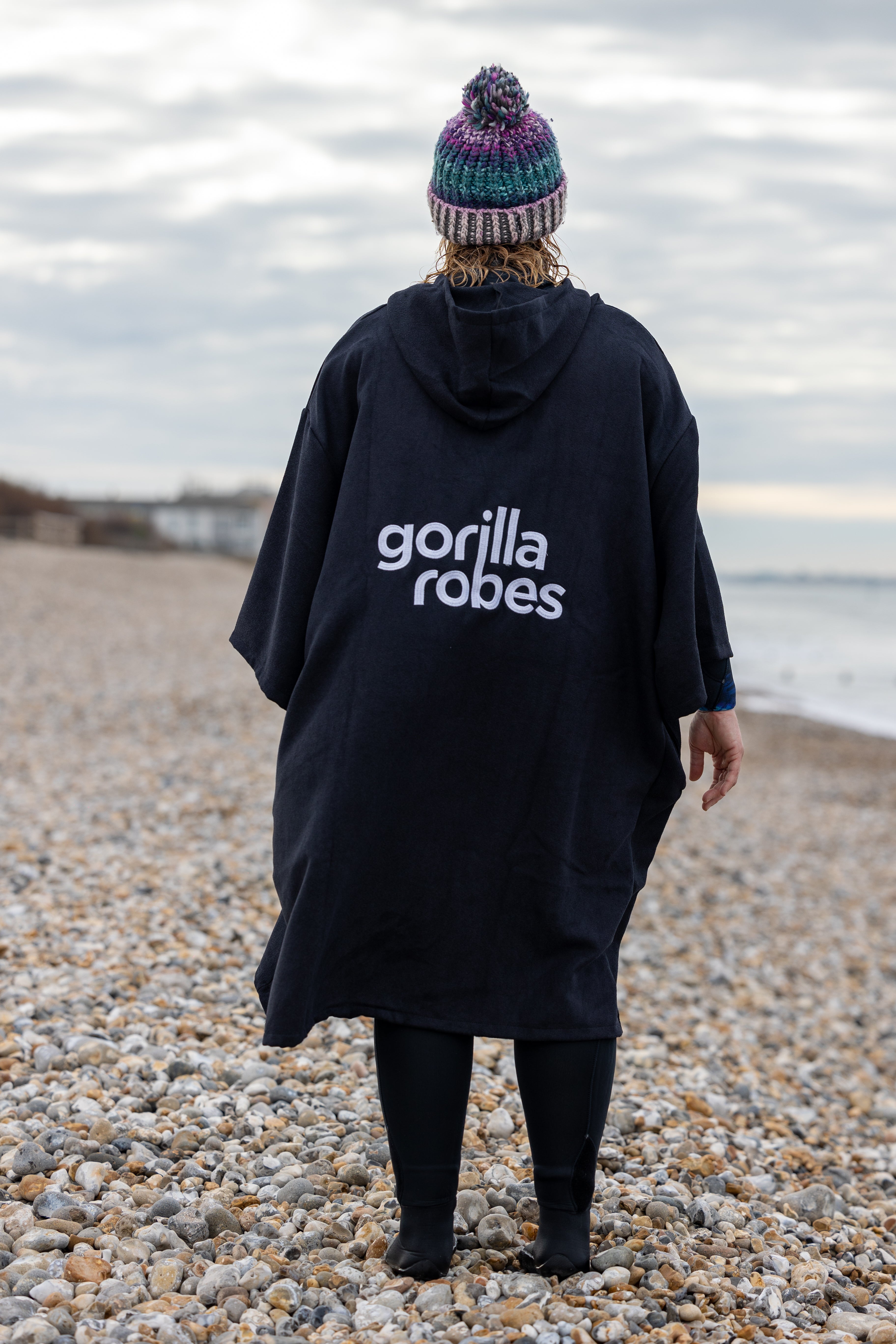 ECO Recycled Changing Robe Poncho Black (S, M, L & XL)