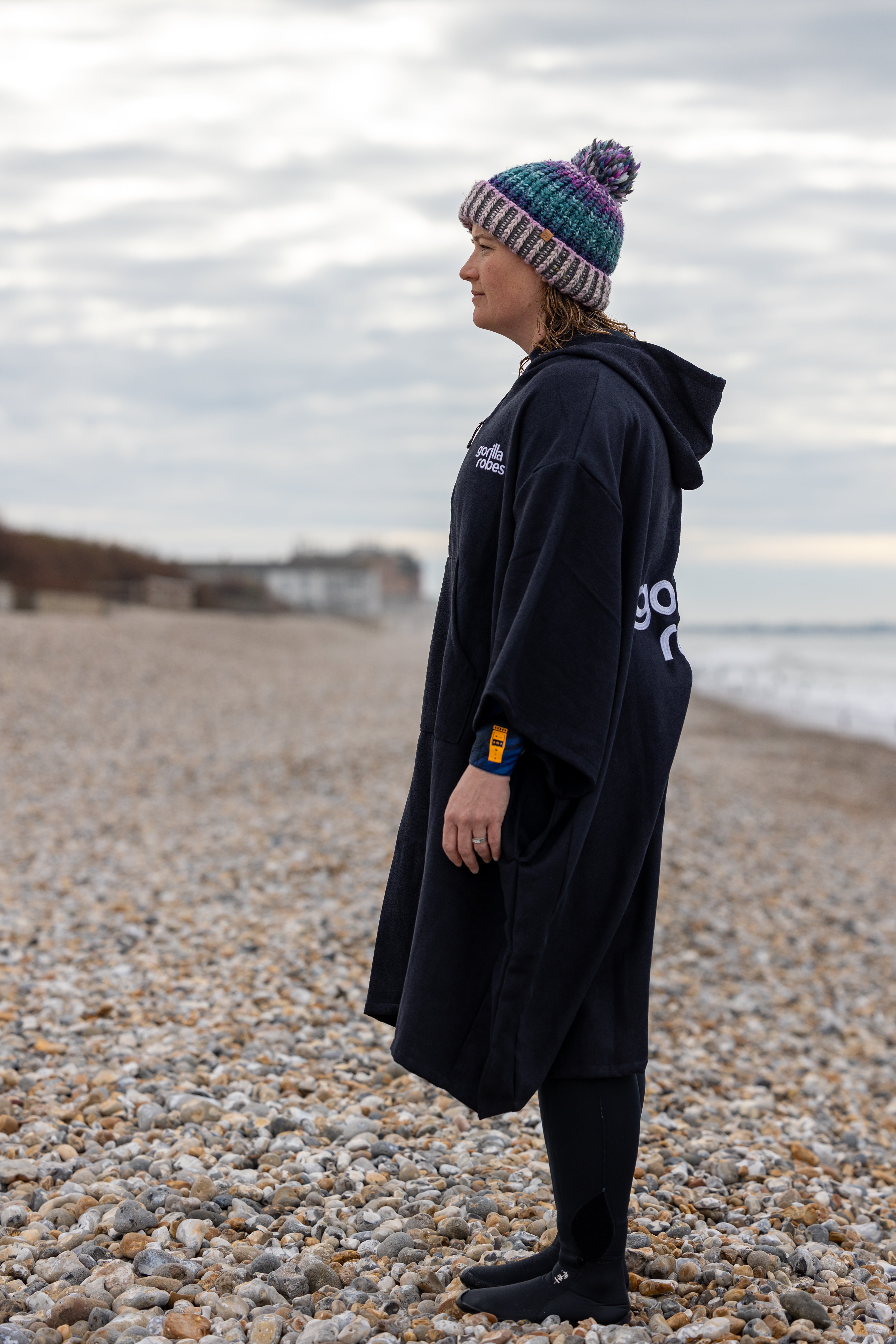 ECO Recycled Changing Robe Poncho Black (S, M, L & XL)
