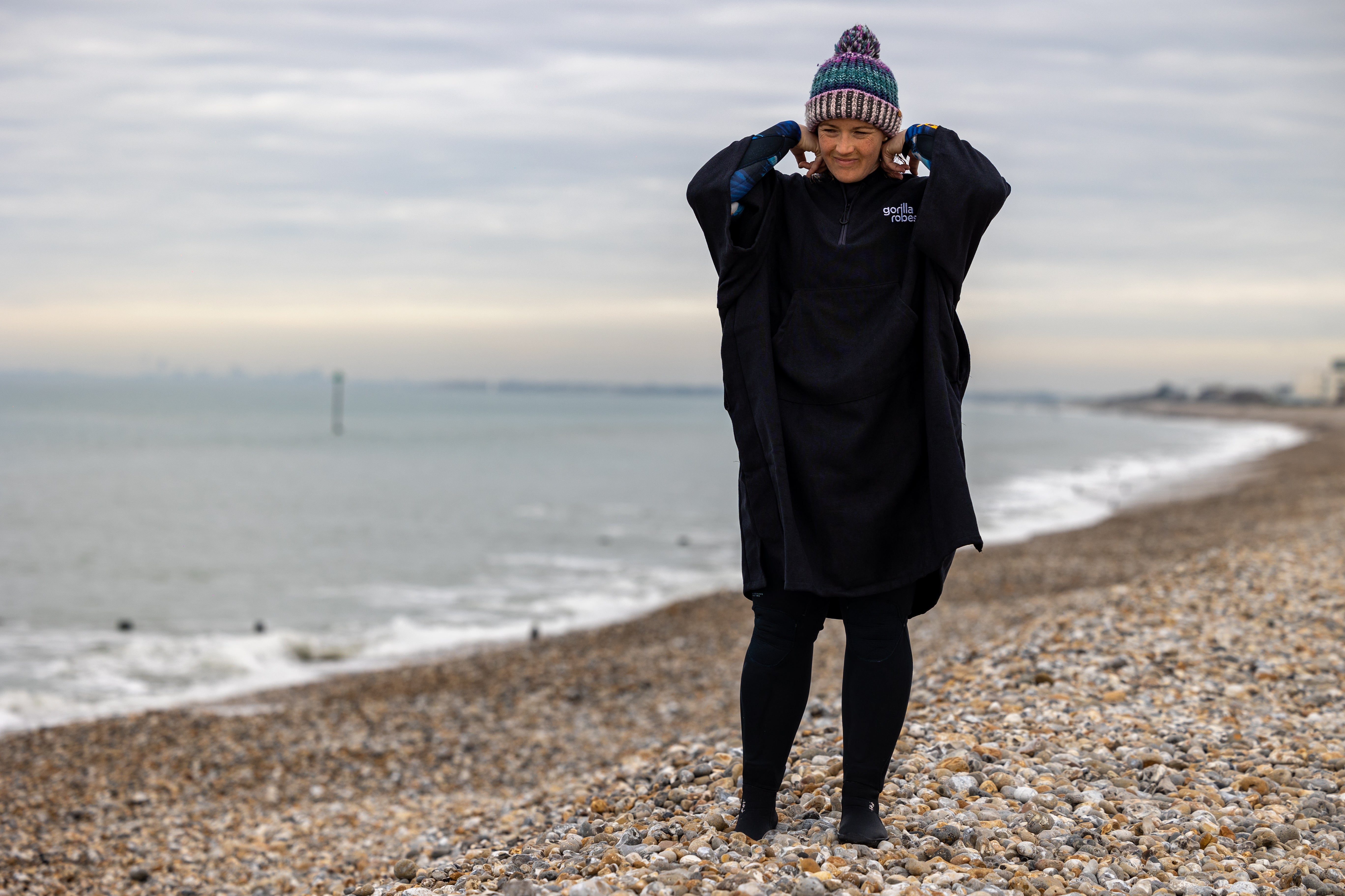ECO Recycled Changing Robe Poncho Black (S, M, L & XL)