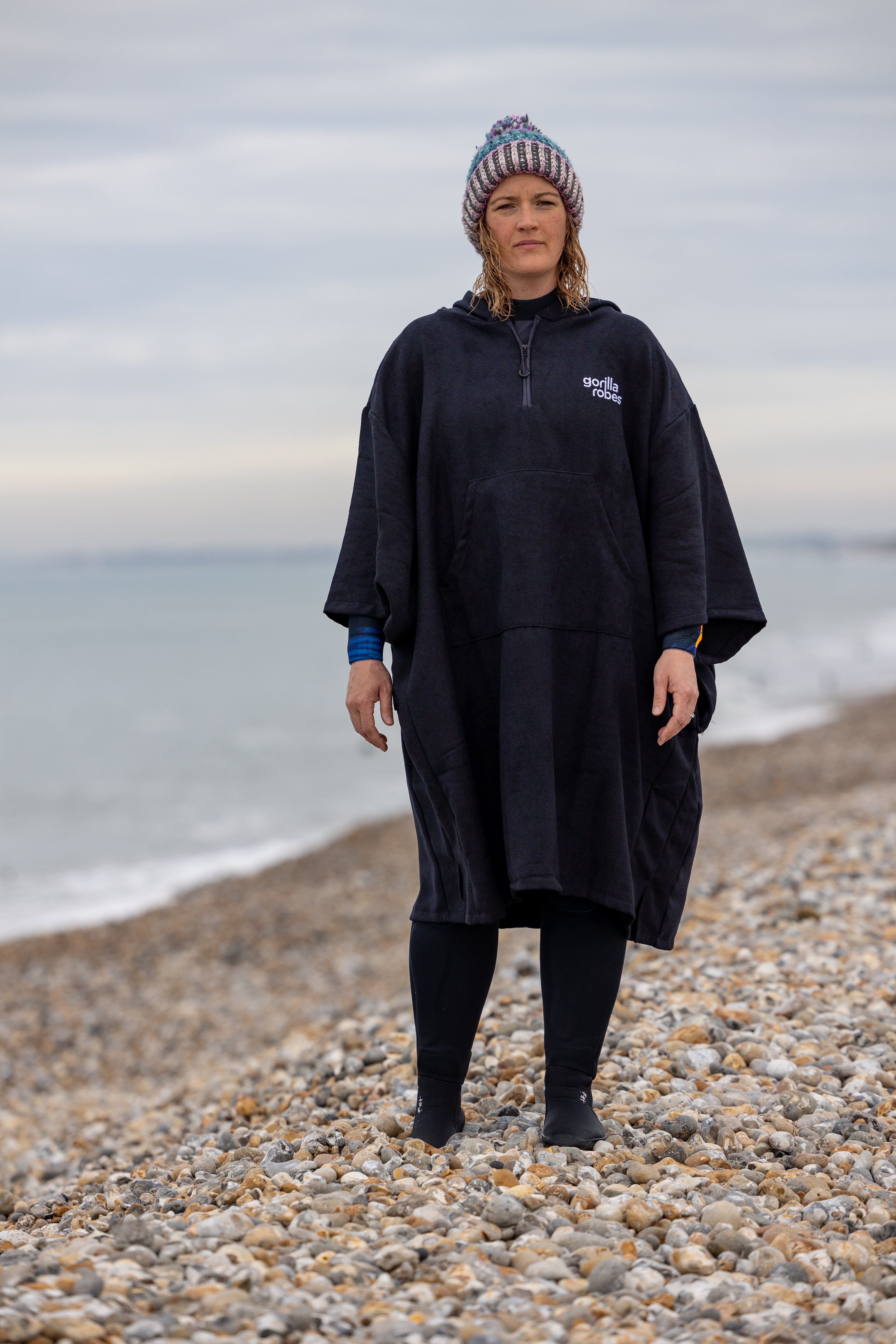 ECO Recycled Changing Robe Poncho Black (S, M, L & XL)