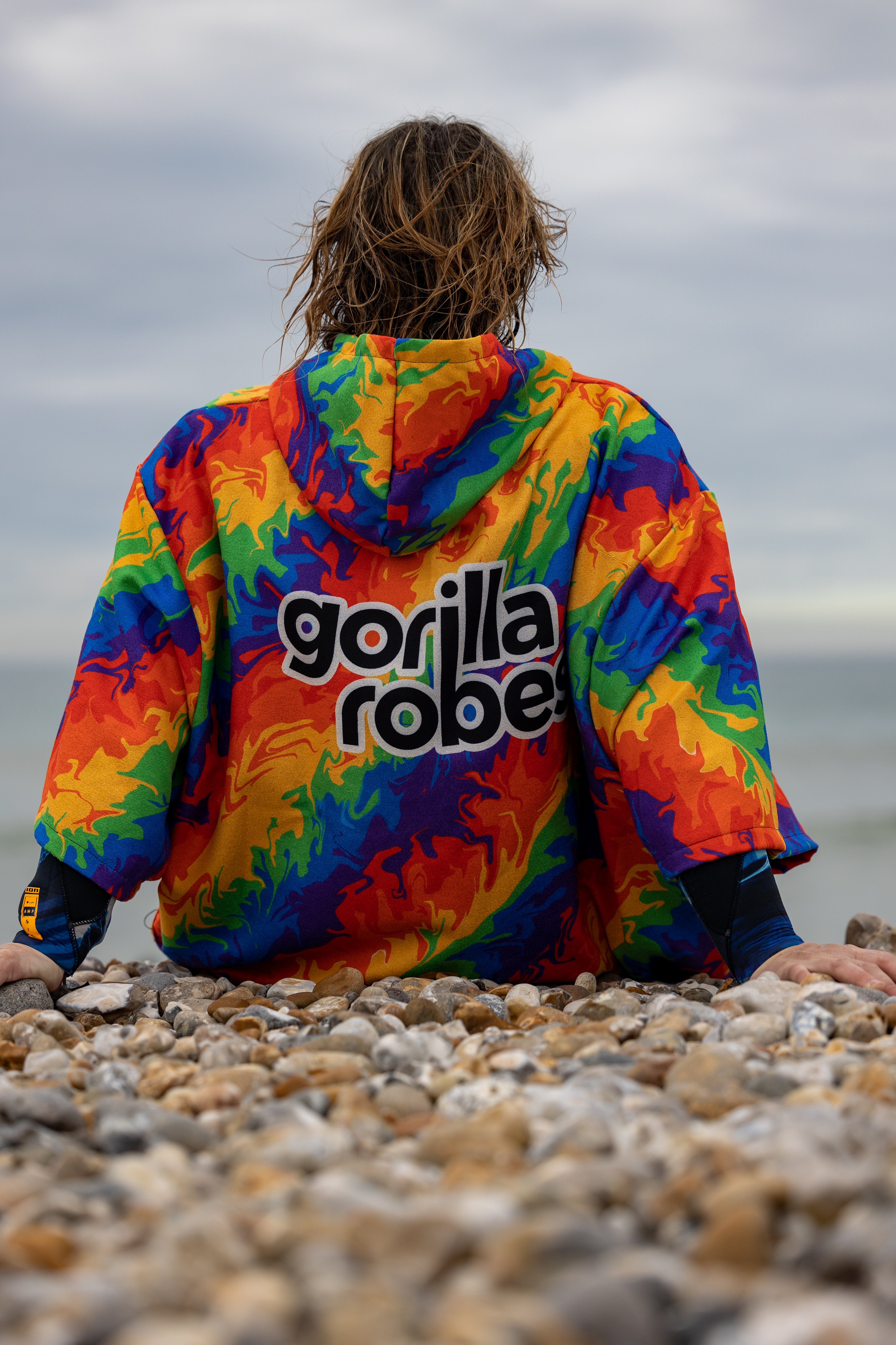 ECO Recycled Changing Robe Poncho Rainbow (M, L & XL)