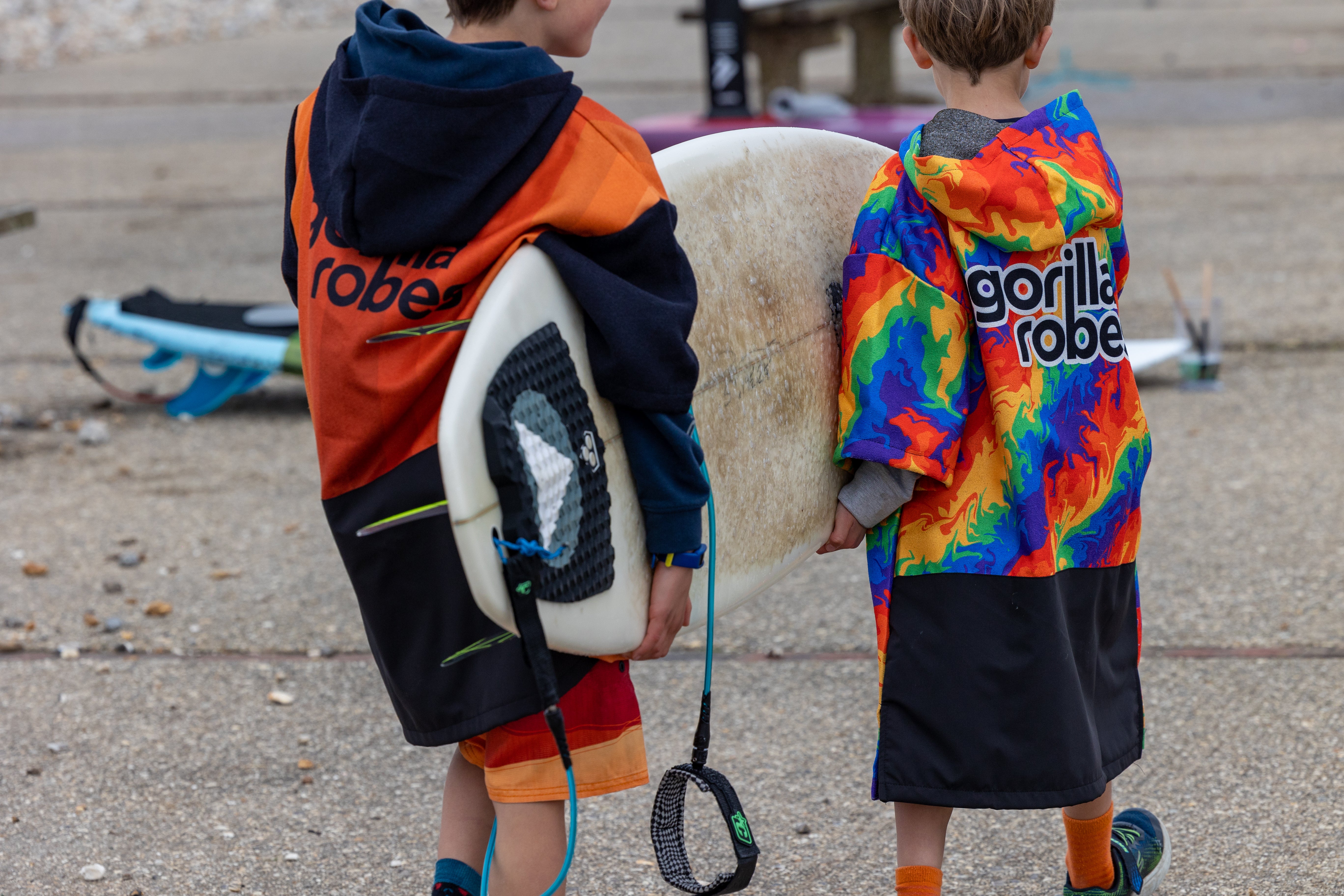 Kids ECO Recycled Changing Robe Poncho Orange (Age 1-12)