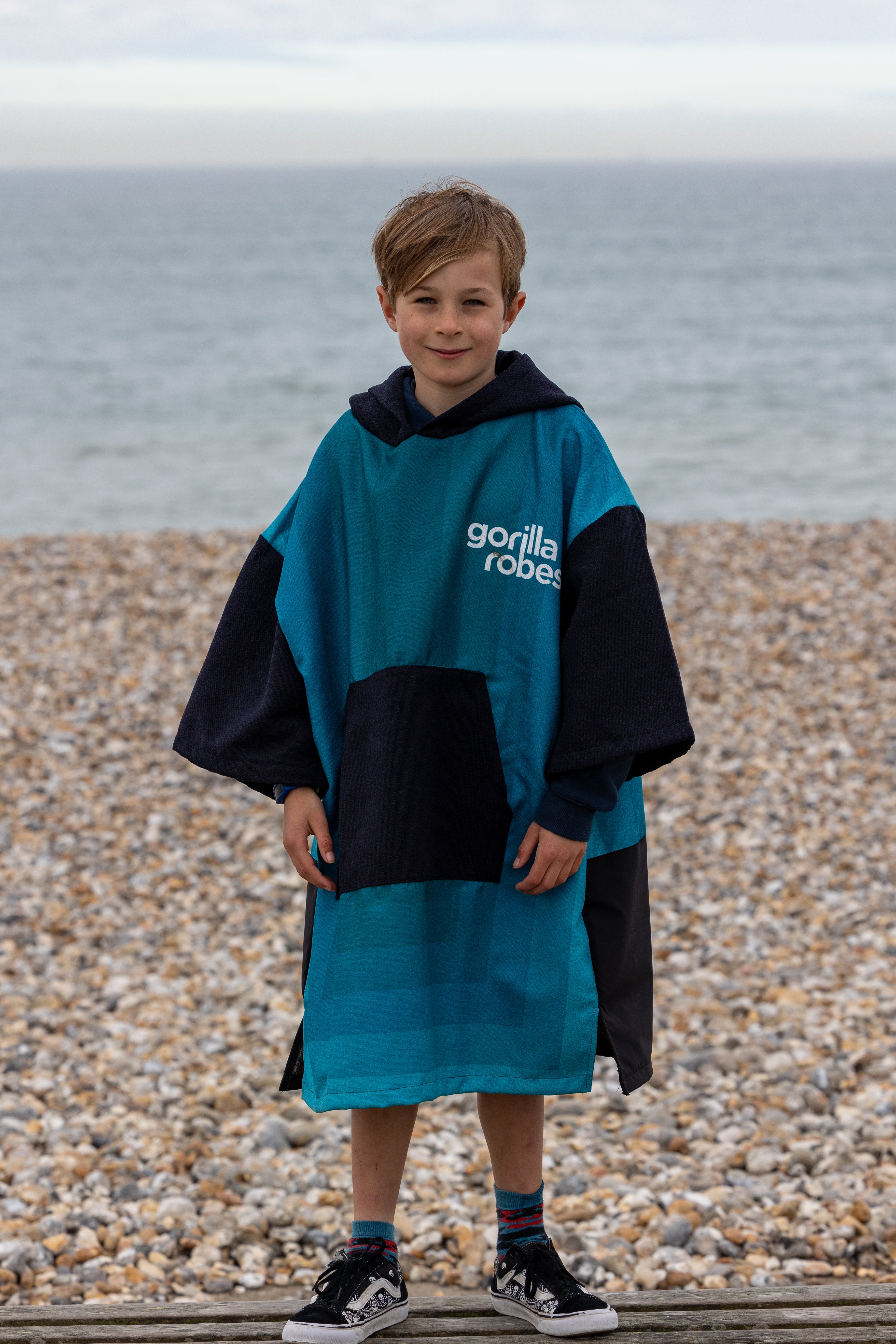 Kids ECO Recycled Changing Robe Poncho Teal (Age 1-12)