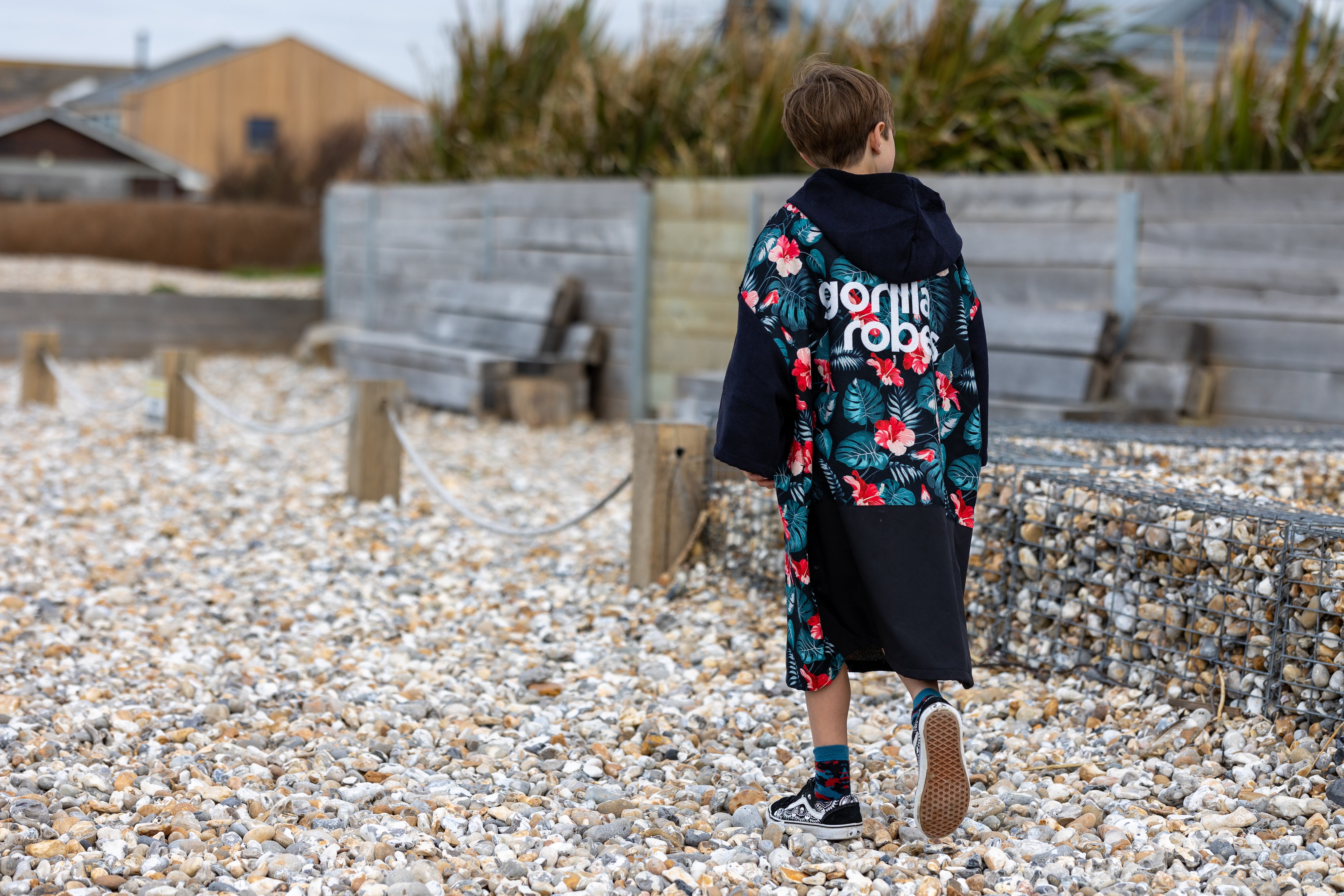 Kids ECO Recycled Changing Robe Poncho Flowers (Age 1-12)