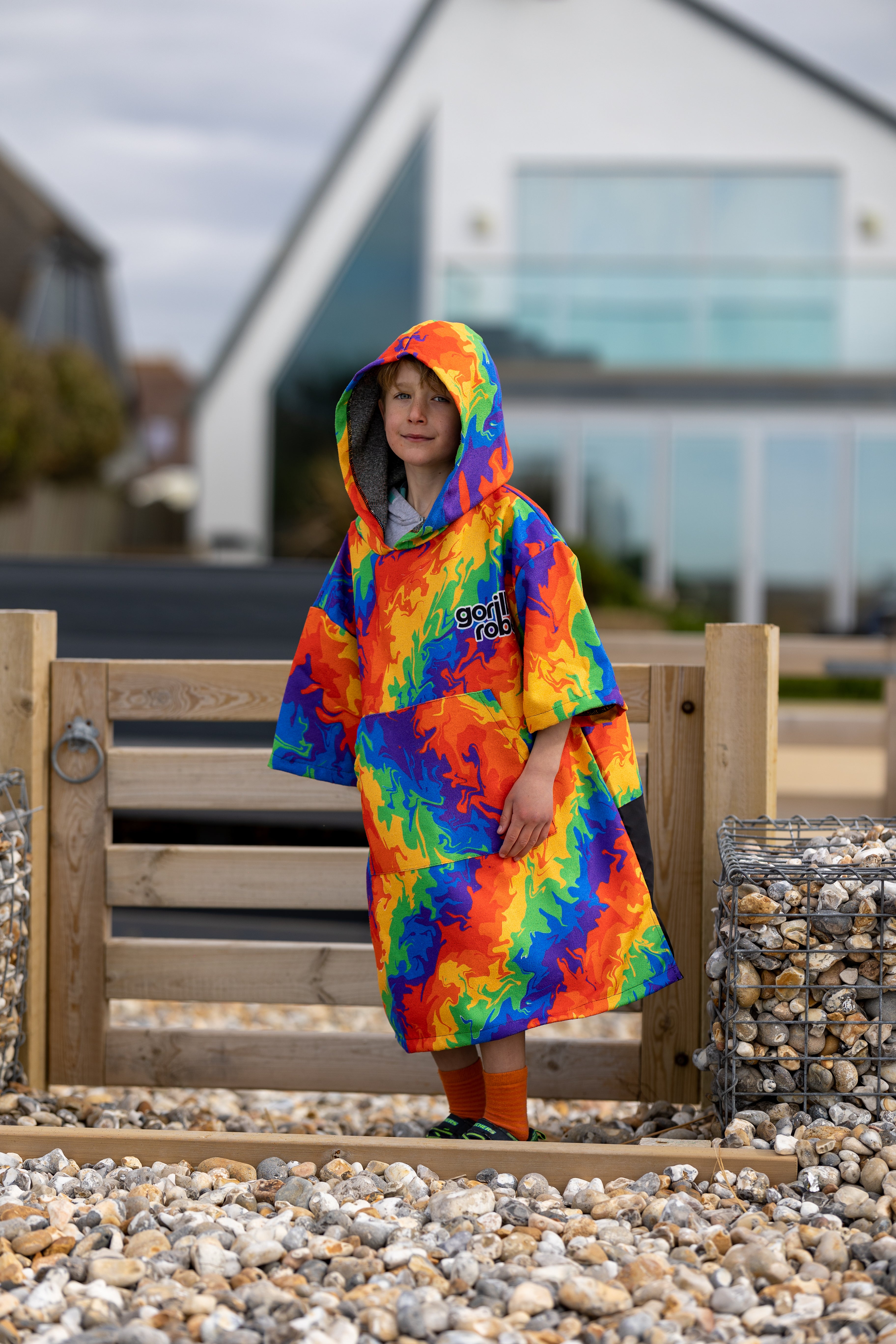 ECO Recycled Changing Robe Poncho Rainbow (M, L & XL)
