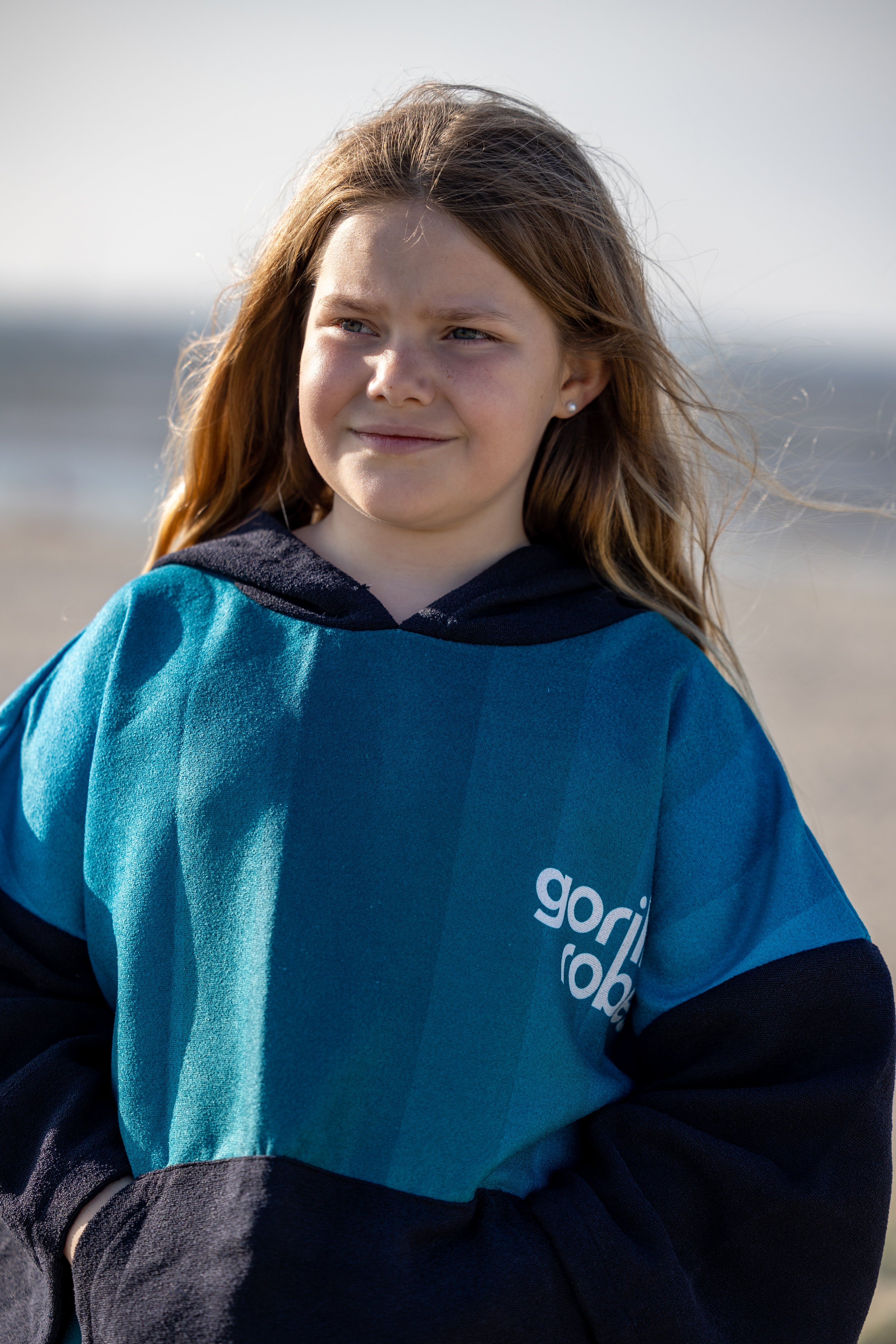 Kids ECO Recycled Changing Robe Poncho Teal (Age 1-12)