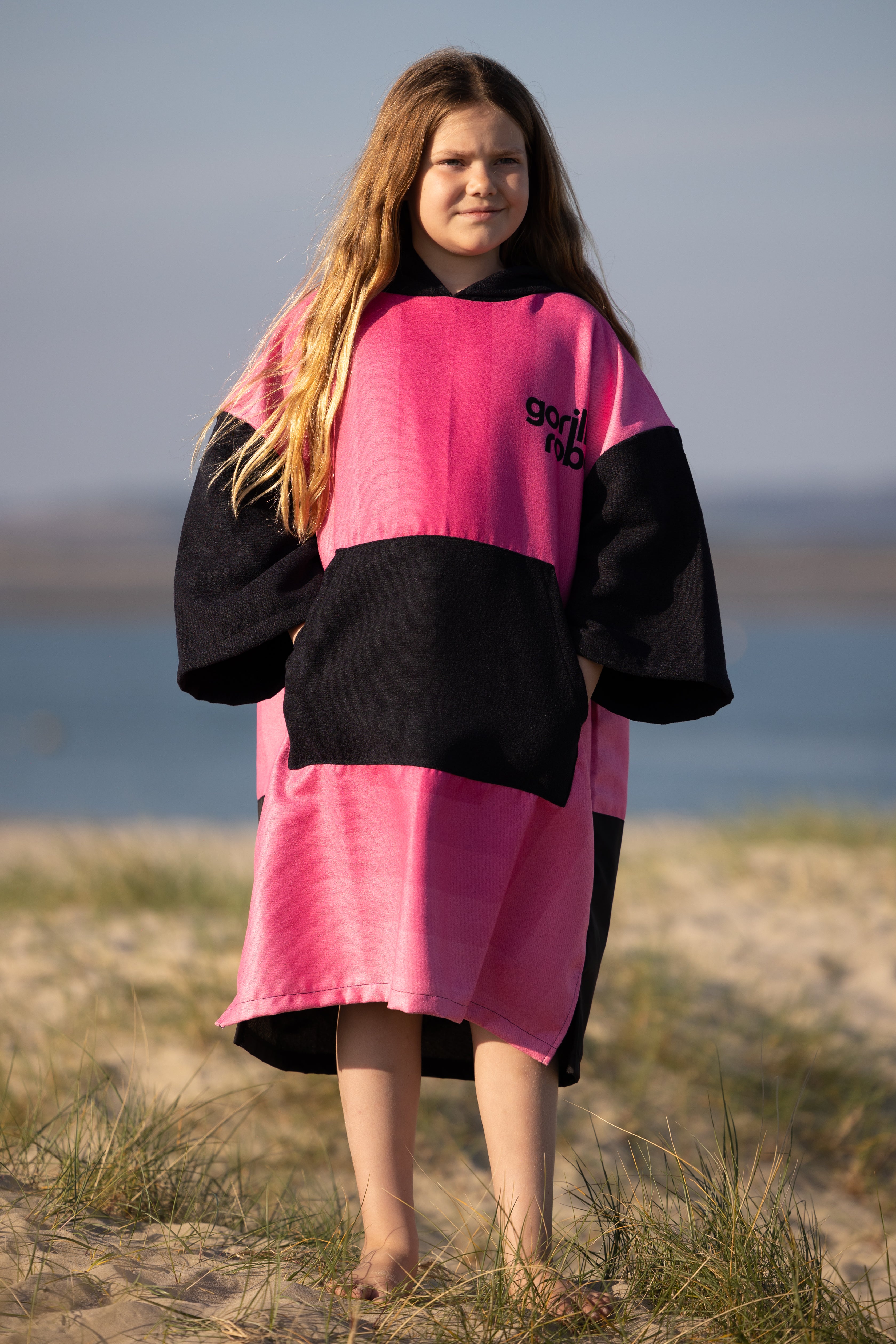Kids ECO Recycled Changing Robe Poncho Pink (Age 1-12)