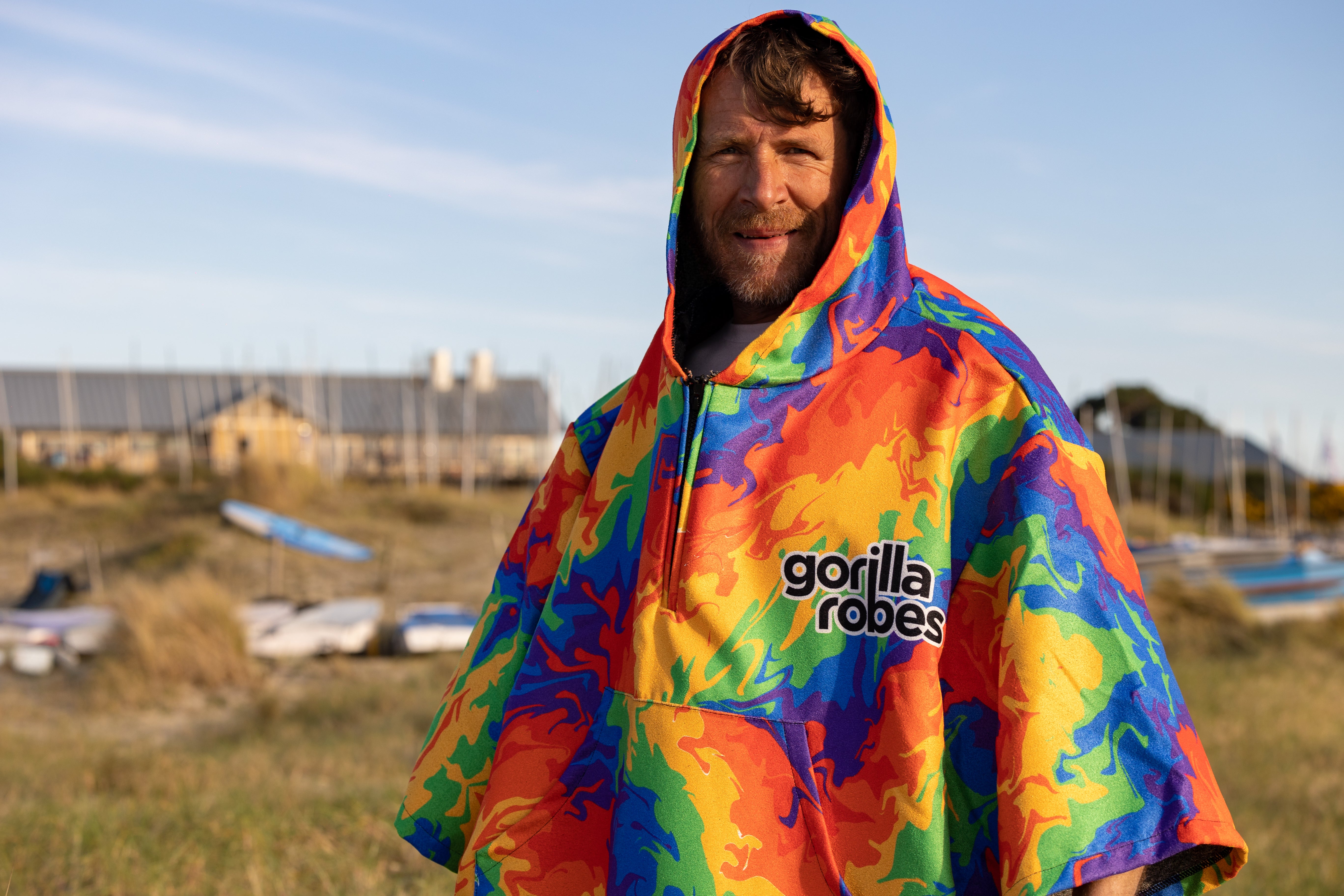 ECO Recycled Changing Robe Poncho Rainbow (M, L & XL)