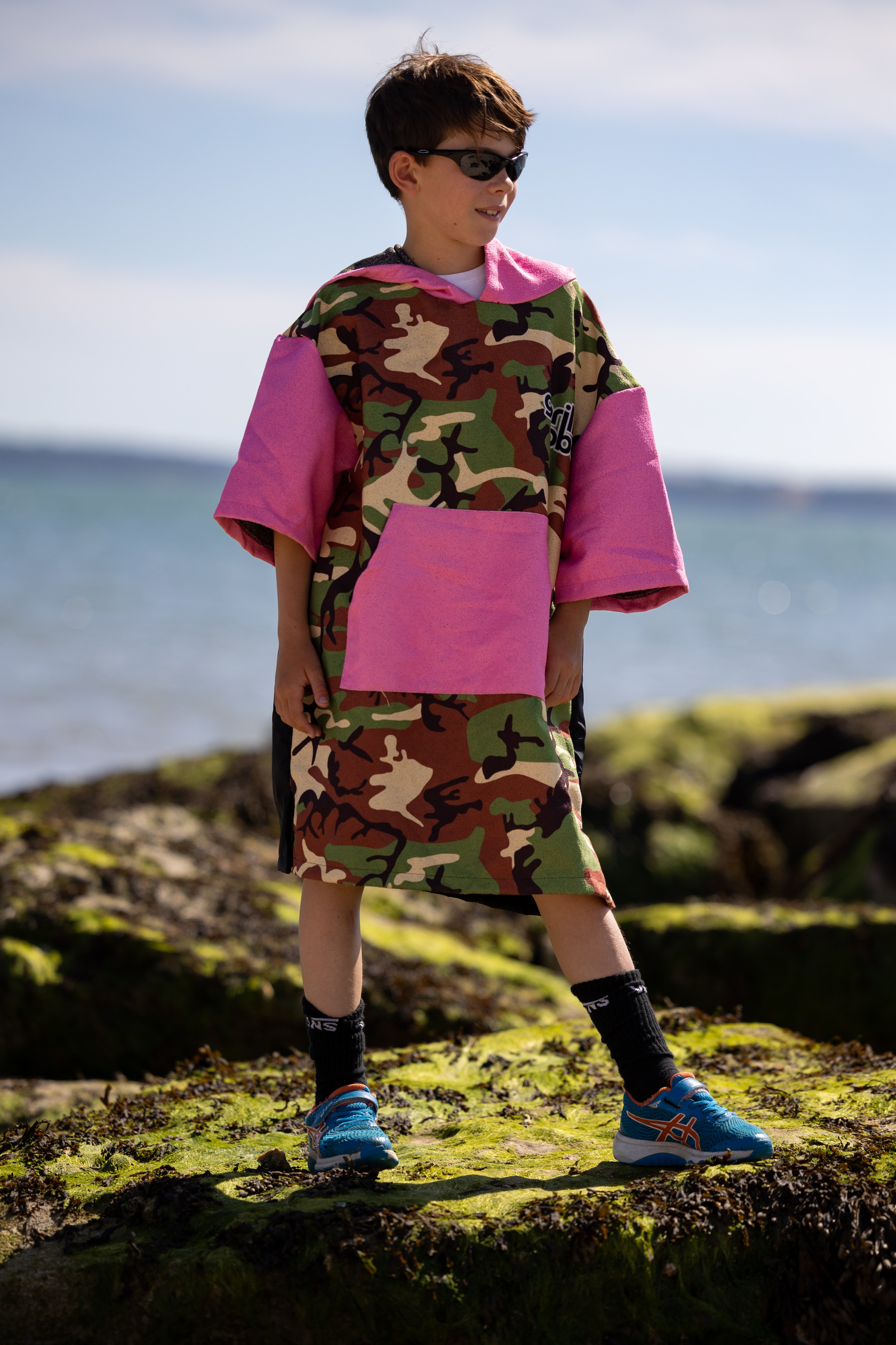 Kids ECO Recycled Changing Robe Poncho Camo (Age 1-12)