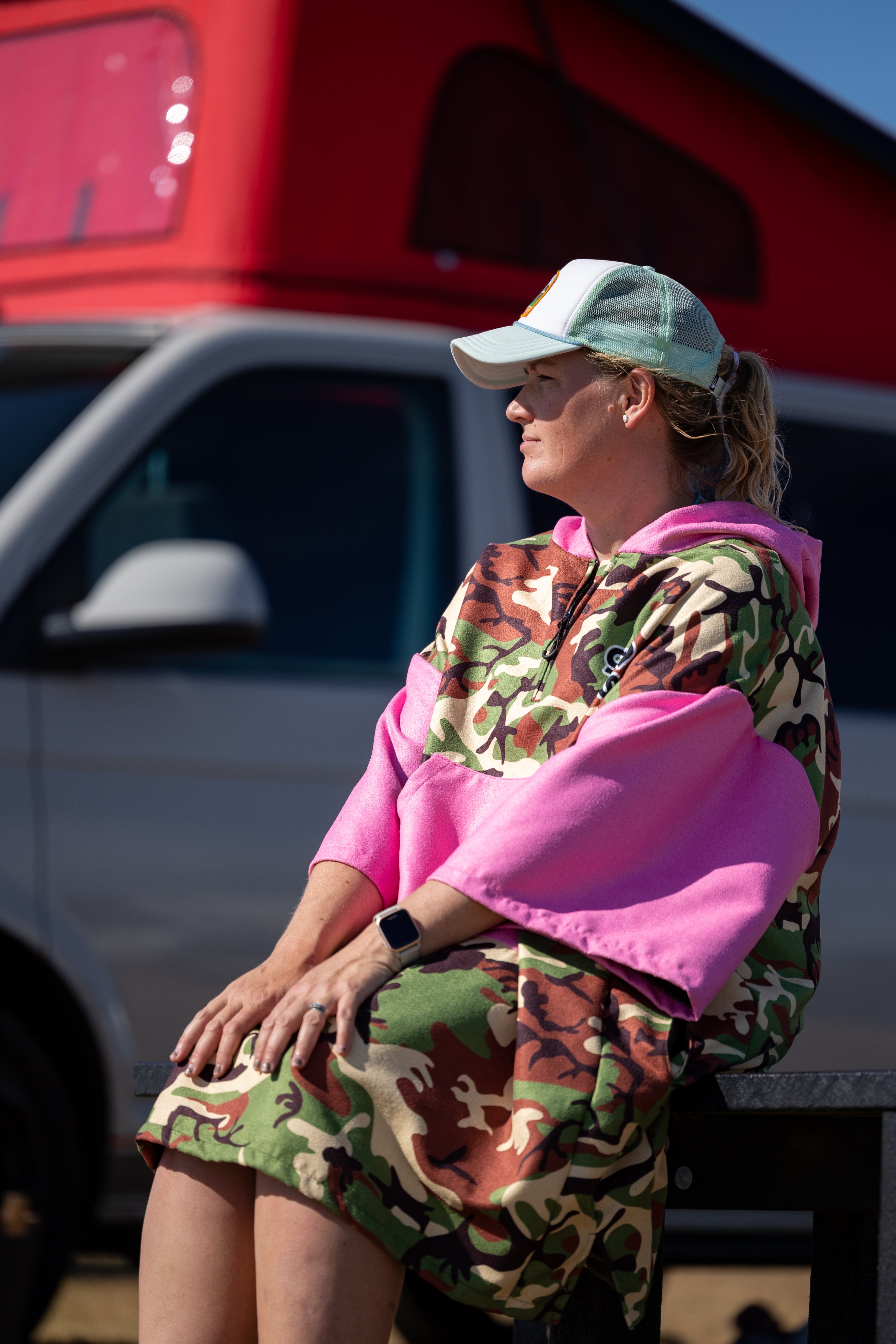 ECO Recycled Changing Robe Poncho Camo Pink (M, L & XL)