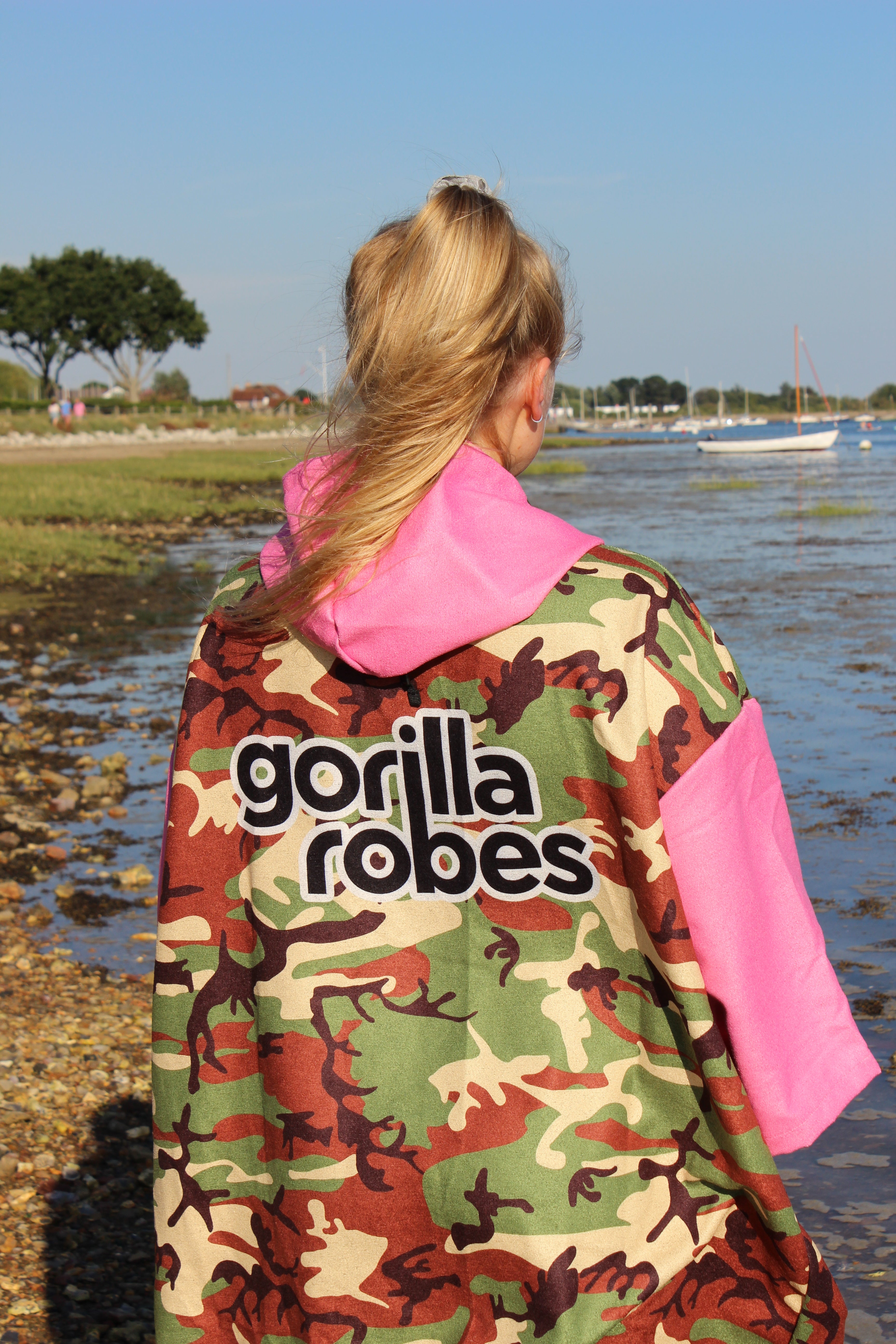 ECO Recycled Changing Robe Poncho Camo Pink (M, L & XL)
