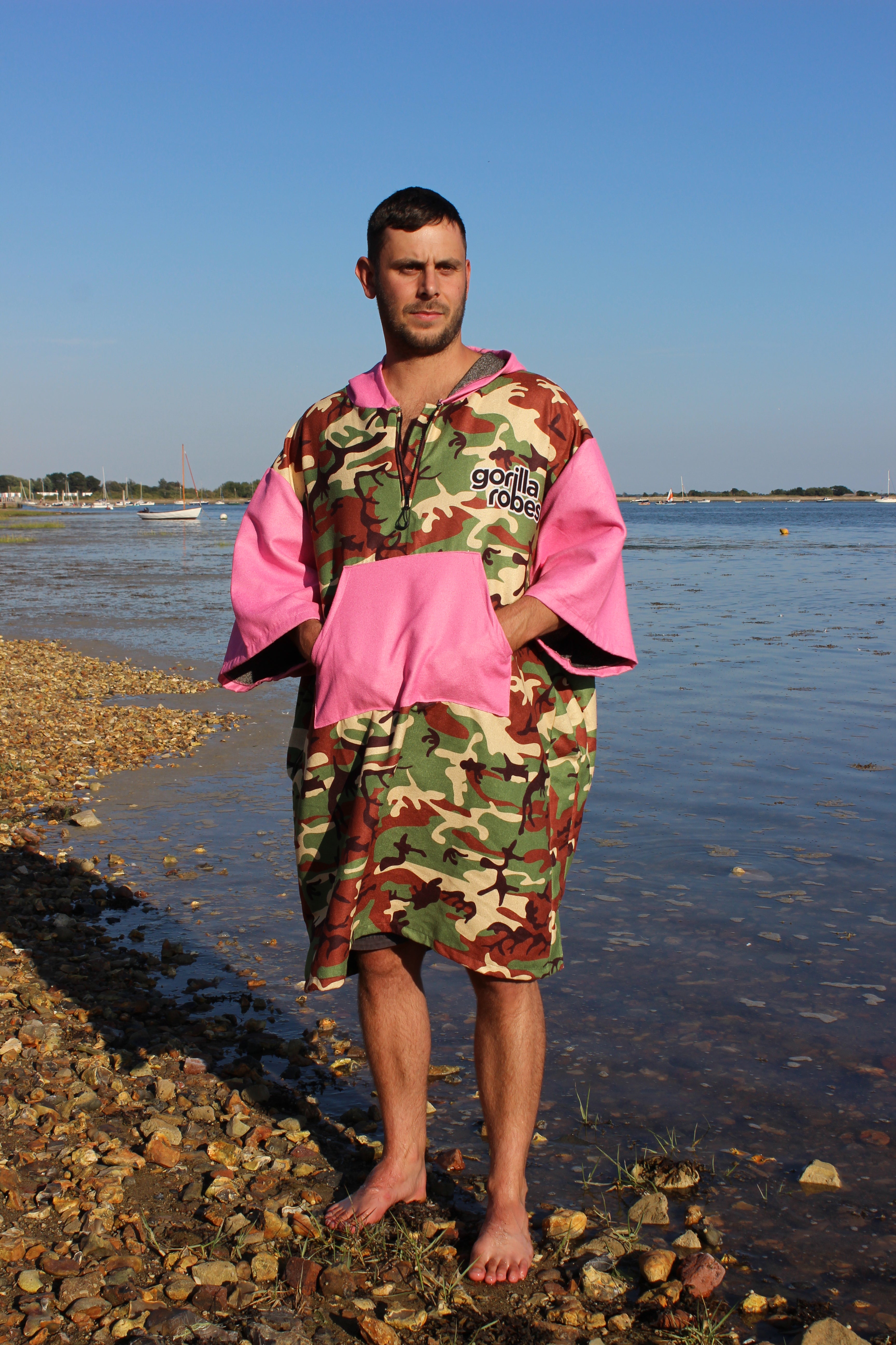 ECO Recycled Changing Robe Poncho Camo Pink (M, L & XL)