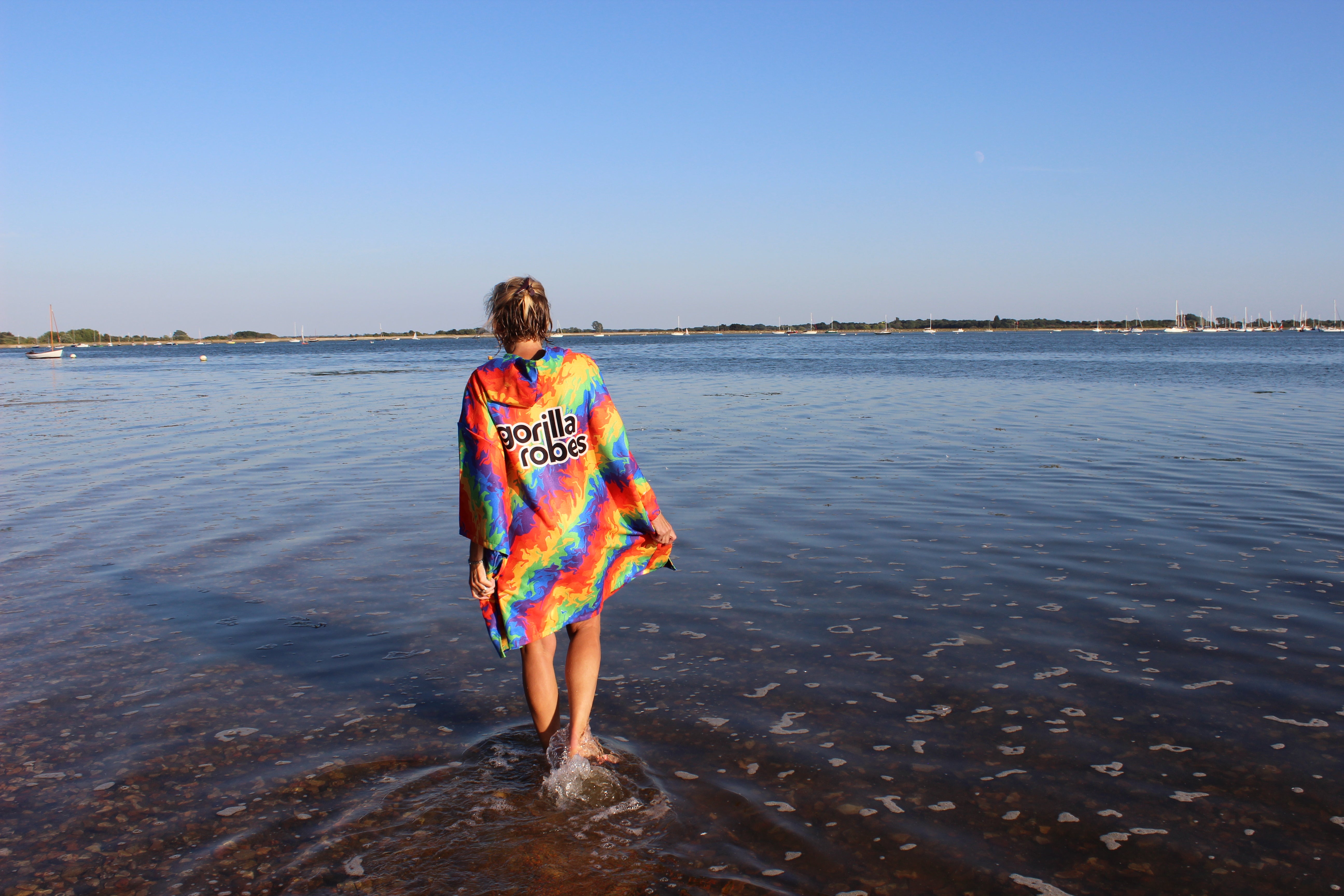 ECO Recycled Changing Robe Poncho Rainbow (M, L & XL)