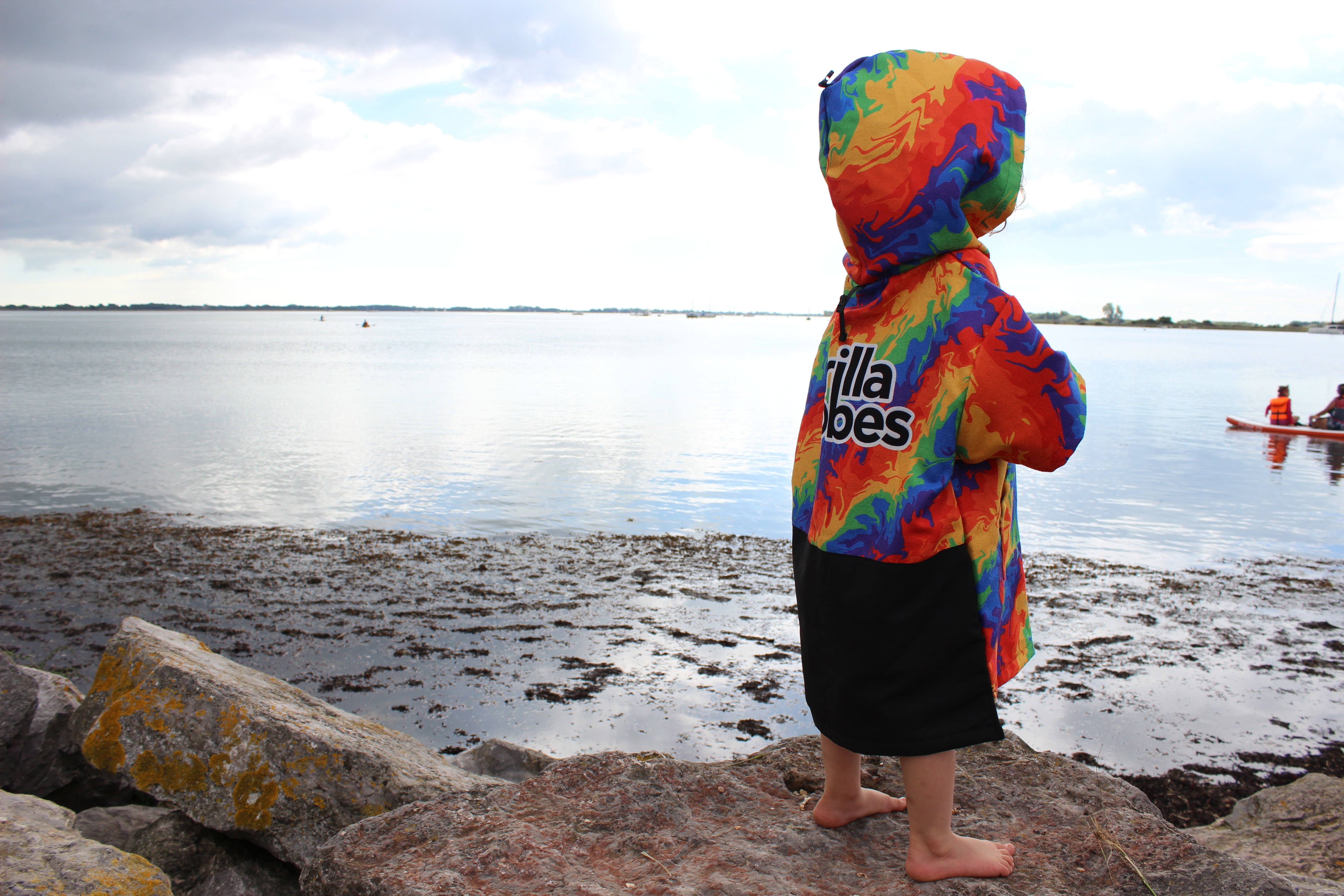 Kid's ECO Recycled Changing Robe Poncho Rainbow (Age 1-12)