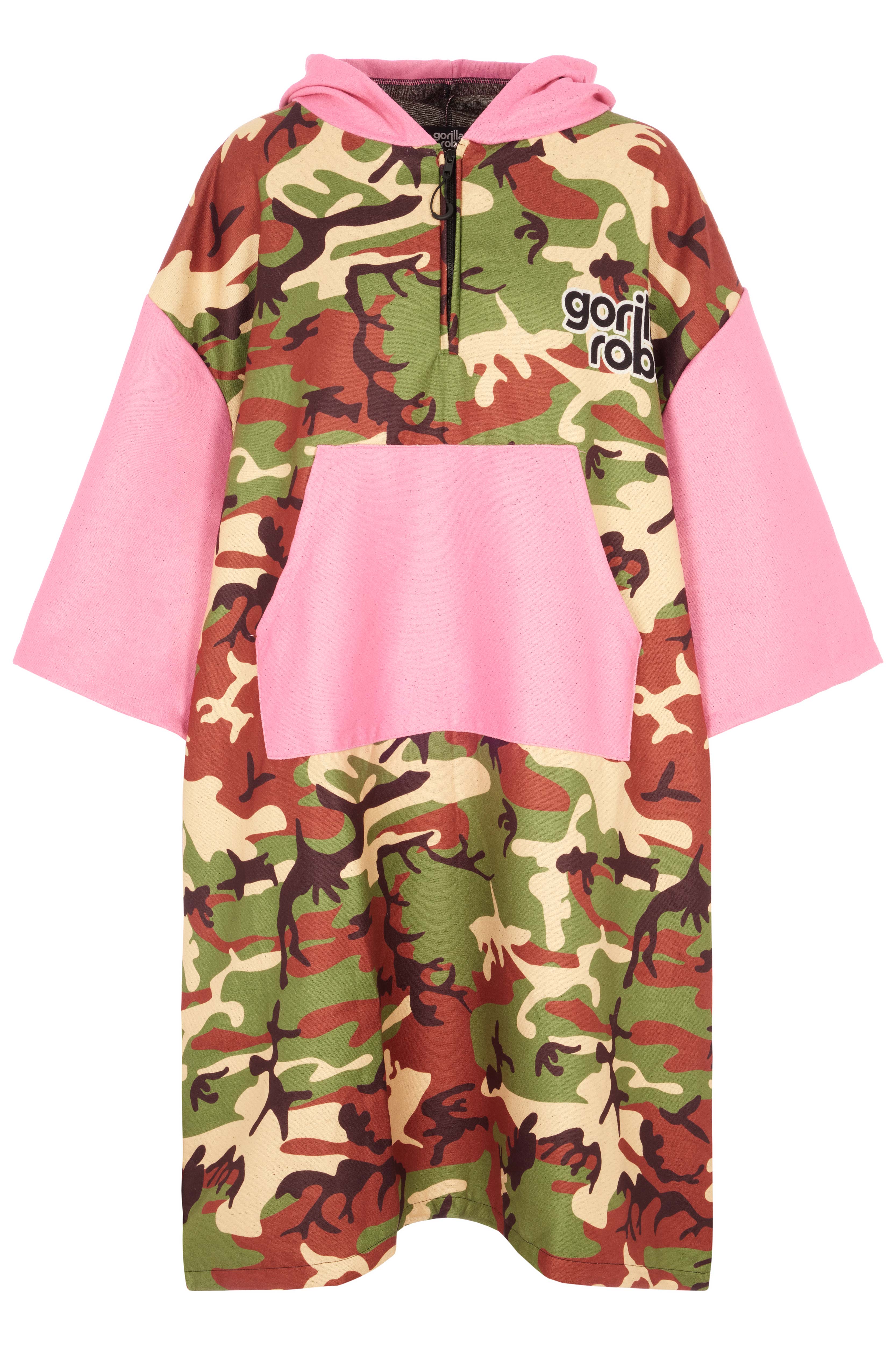 ECO Recycled Changing Robe Poncho Camo Pink (M, L & XL)