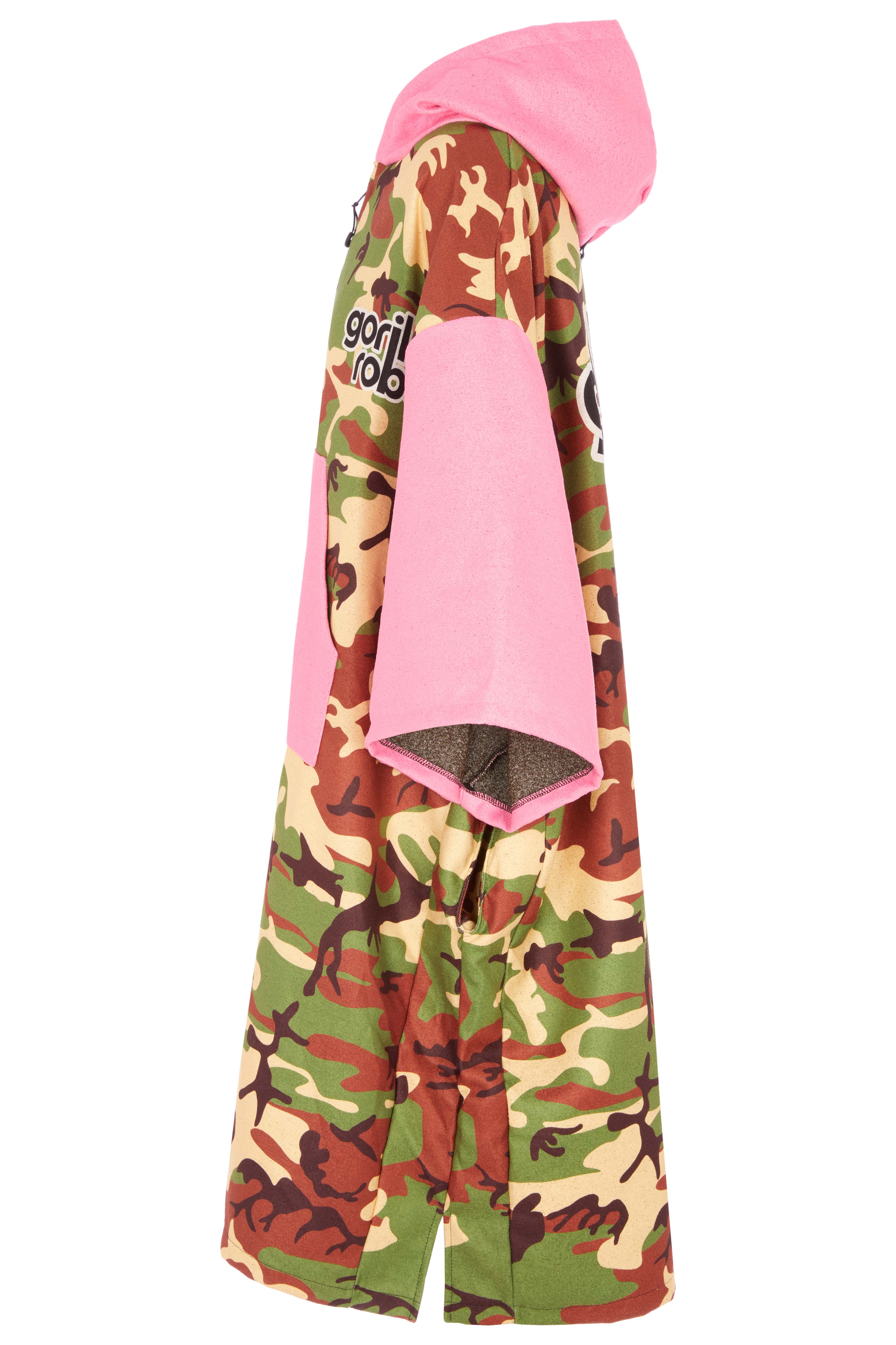 ECO Recycled Changing Robe Poncho Camo Pink (M, L & XL)