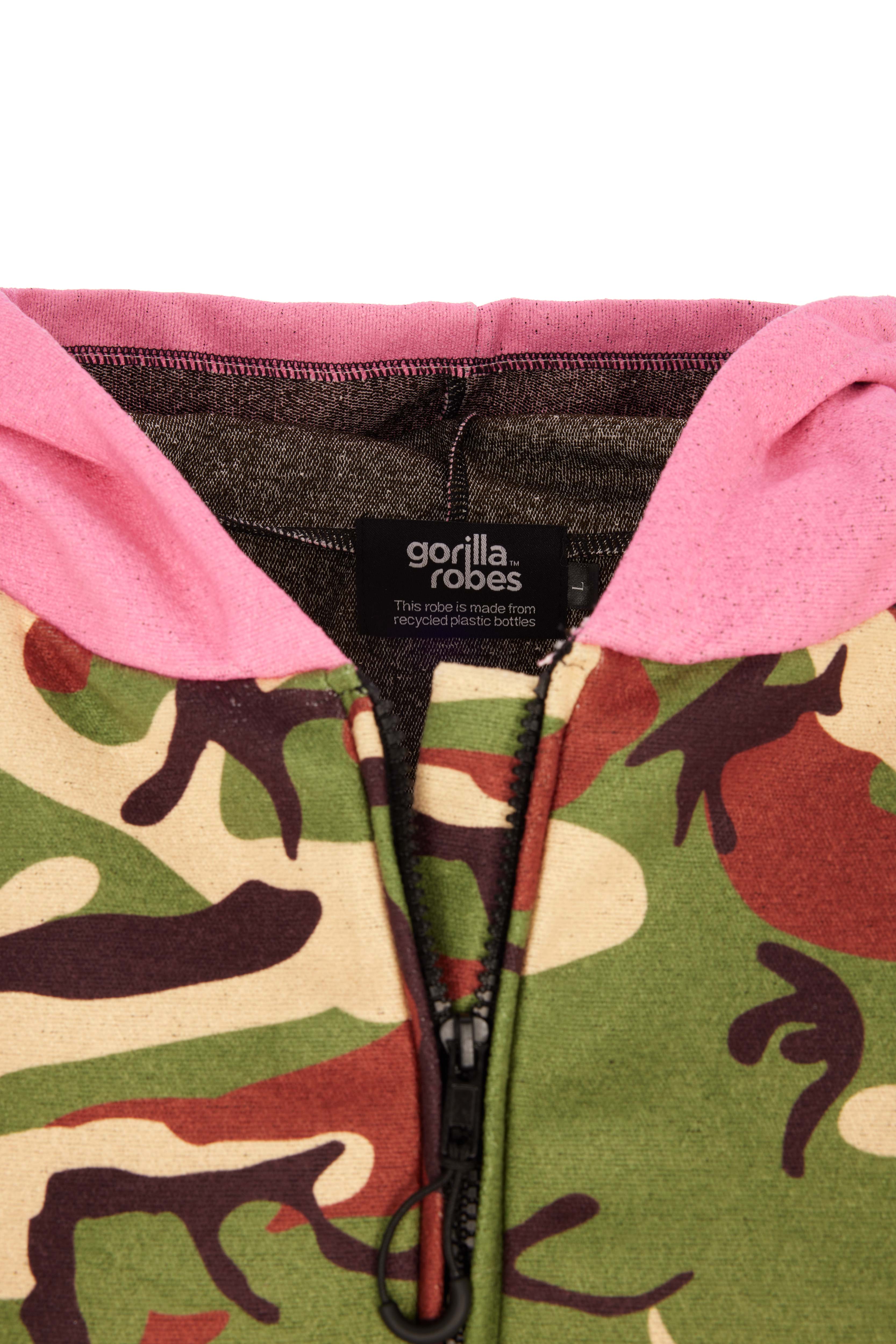 ECO Recycled Changing Robe Poncho Camo Pink (M, L & XL)