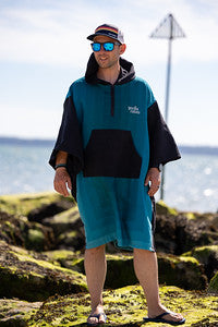 ECO Recycled Changing Robe Poncho Teal Blue (S, M, L & XL)